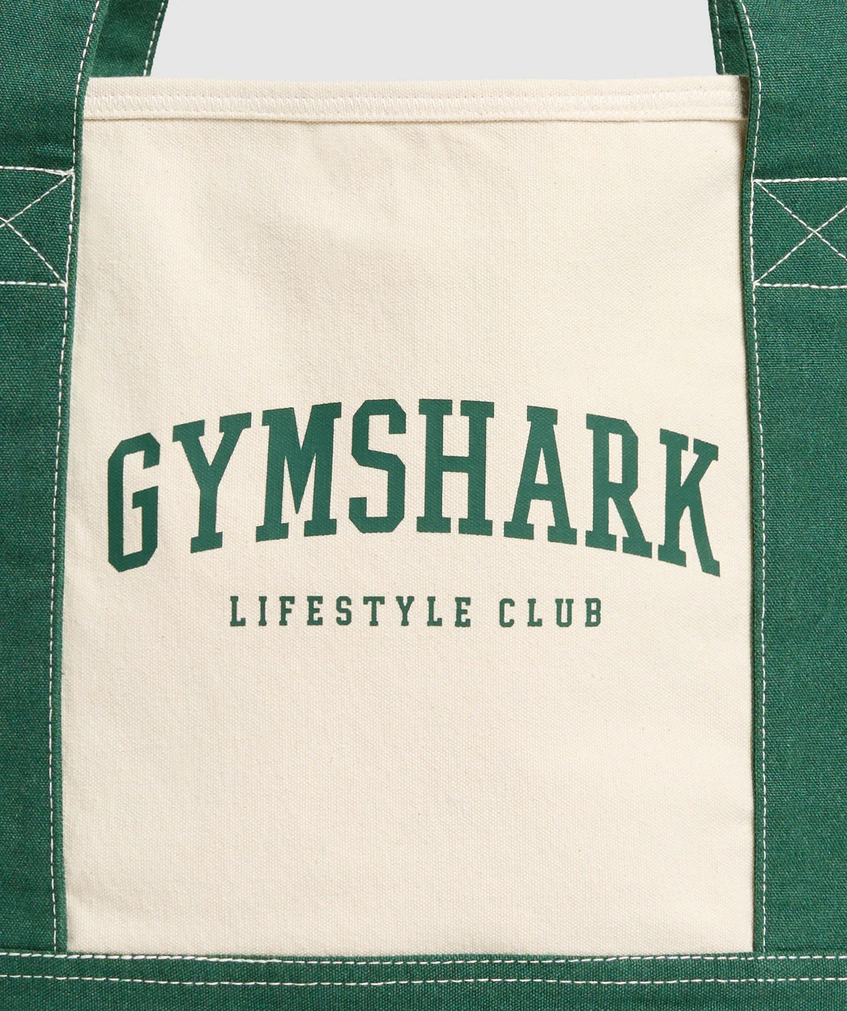 Gymshark Collegiate Oversized Tote - Oat White/Classic Green - Image 4
