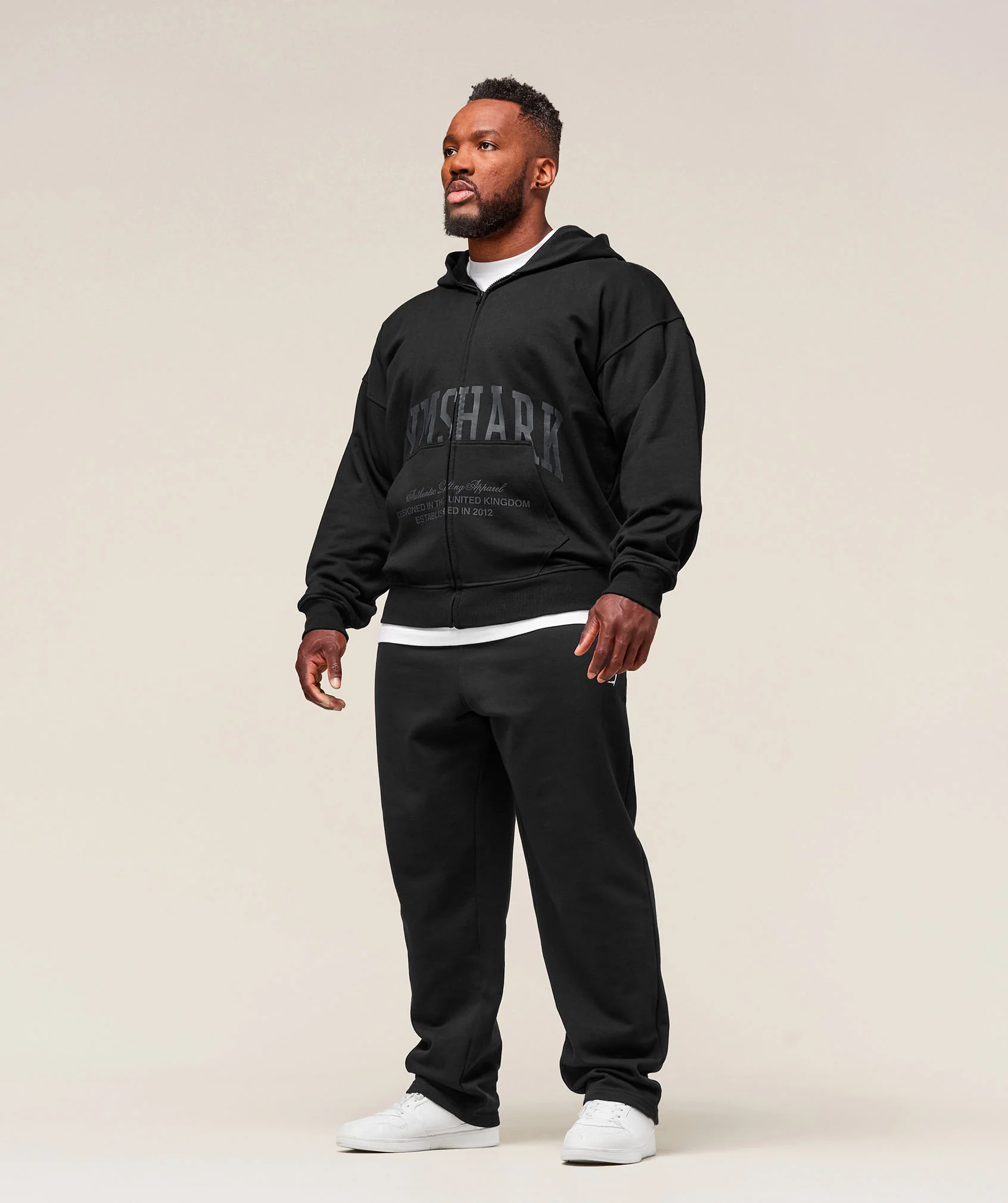 Gymshark Collegiate Script Zip Up Hoodie - Black - Image 5