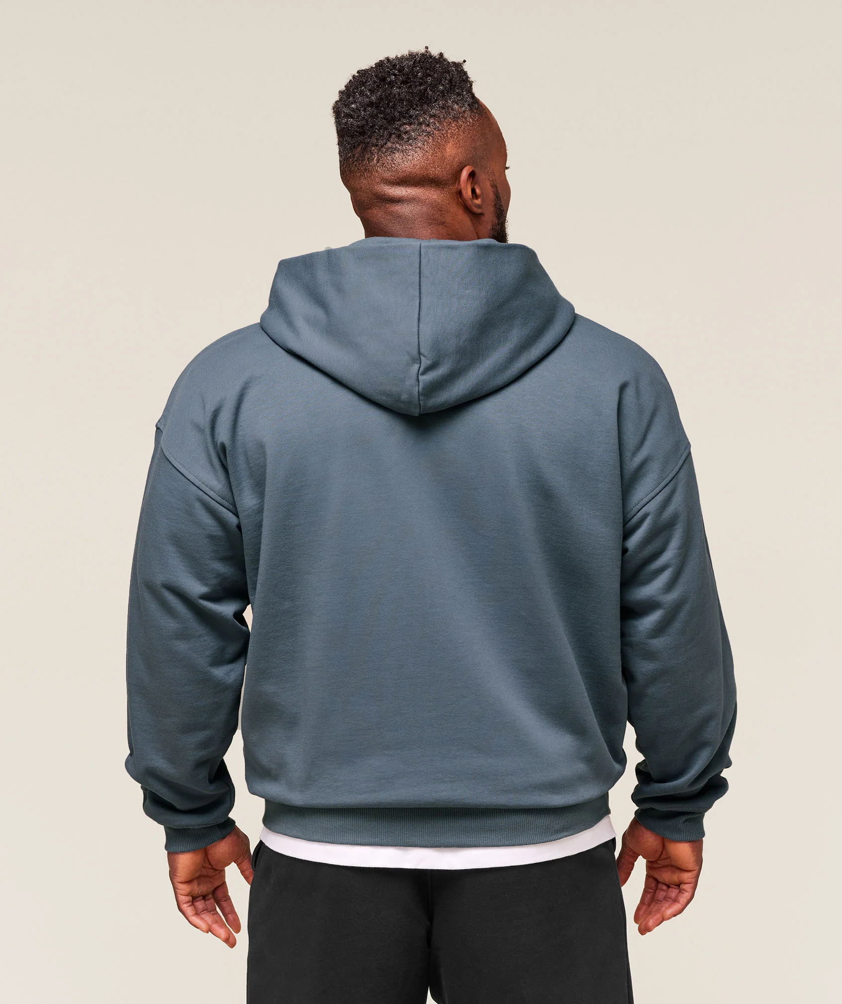 Gymshark Collegiate Script Zip Up Hoodie - Iron Blue - Image 2