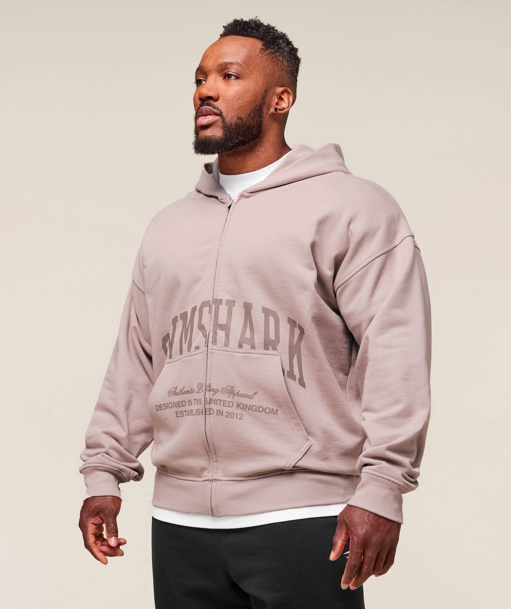 Gymshark Collegiate Script Zip Up Hoodie - Muted Pink - Image 3