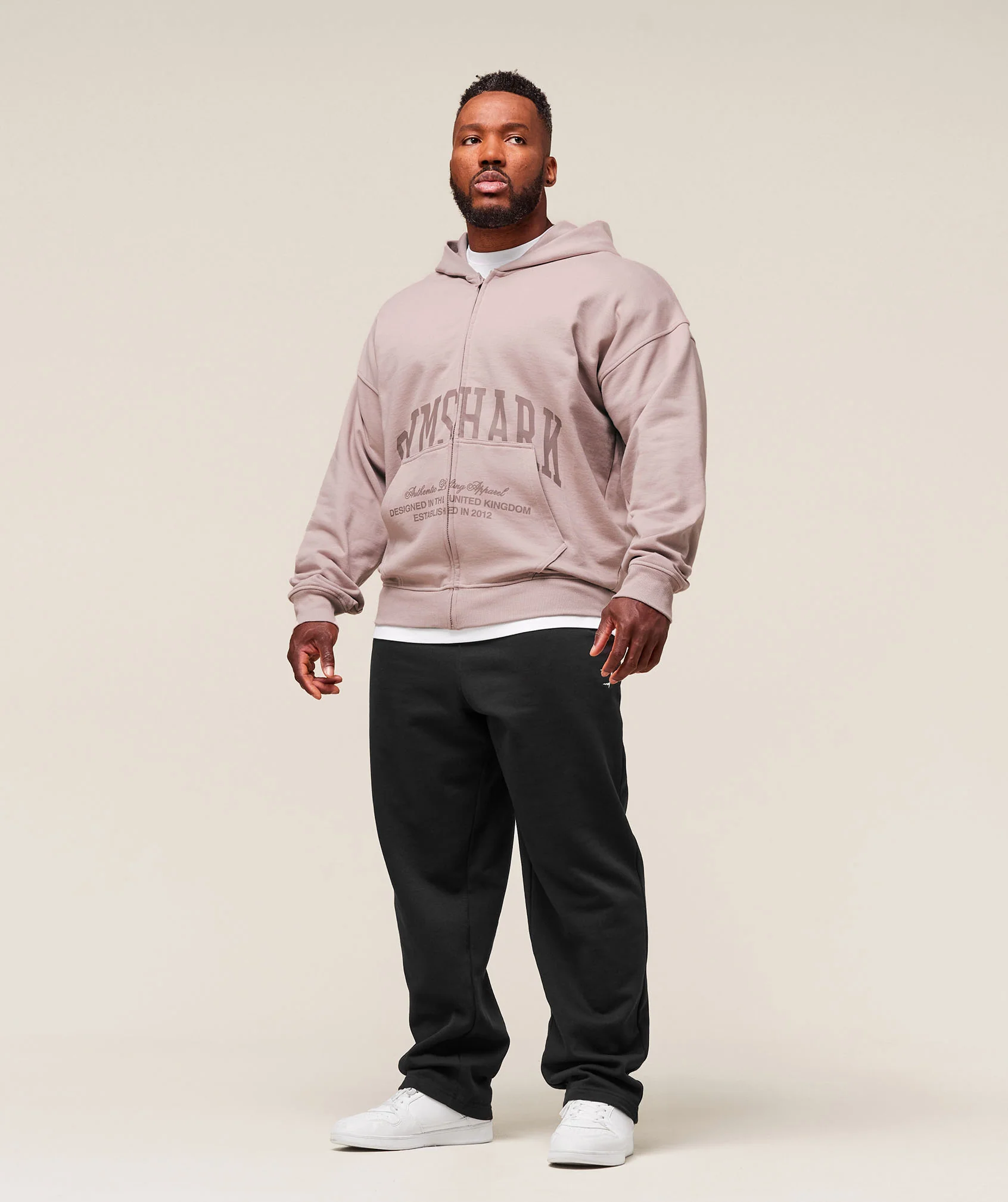 Gymshark Collegiate Script Zip Up Hoodie - Muted Pink - Image 4