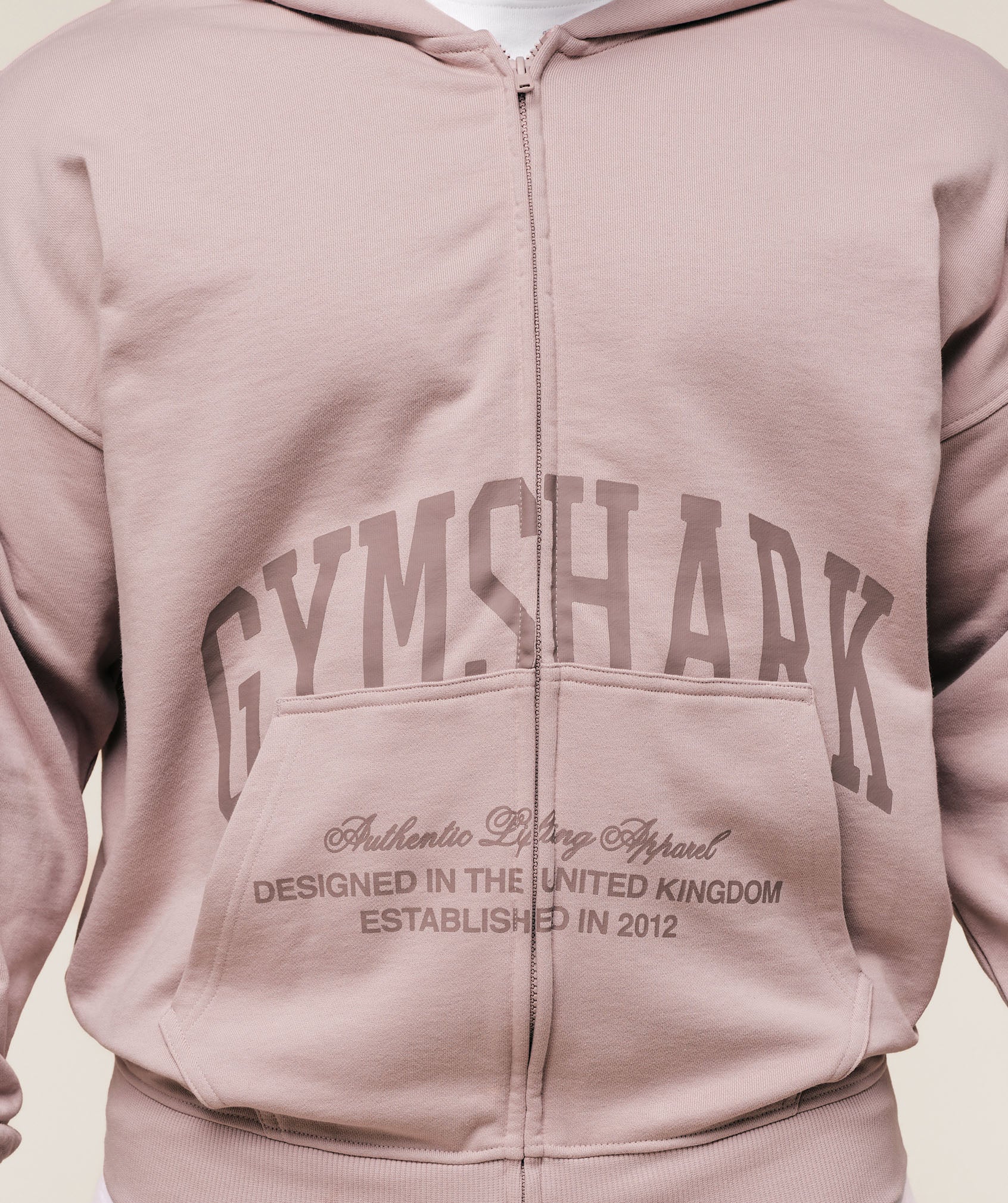 Gymshark Collegiate Script Zip Up Hoodie - Muted Pink - Image 5