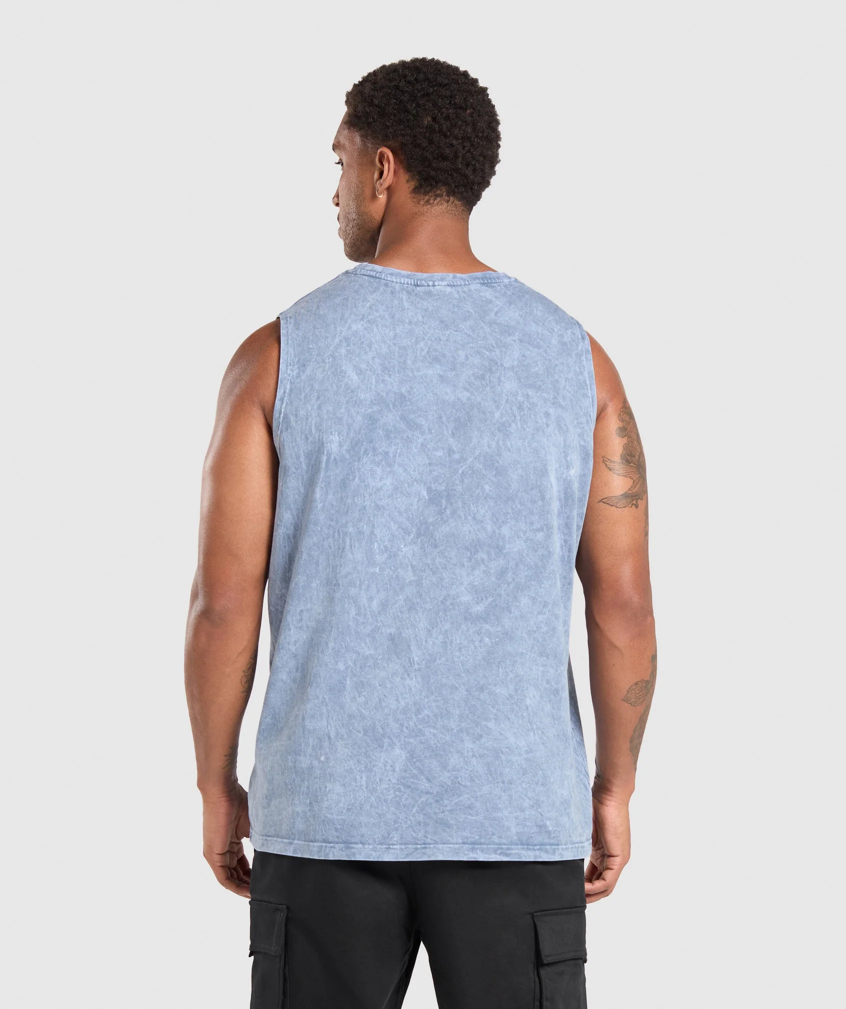 Gymshark Collegiate Shadow Washed Tank - Faded Blue - Image 3