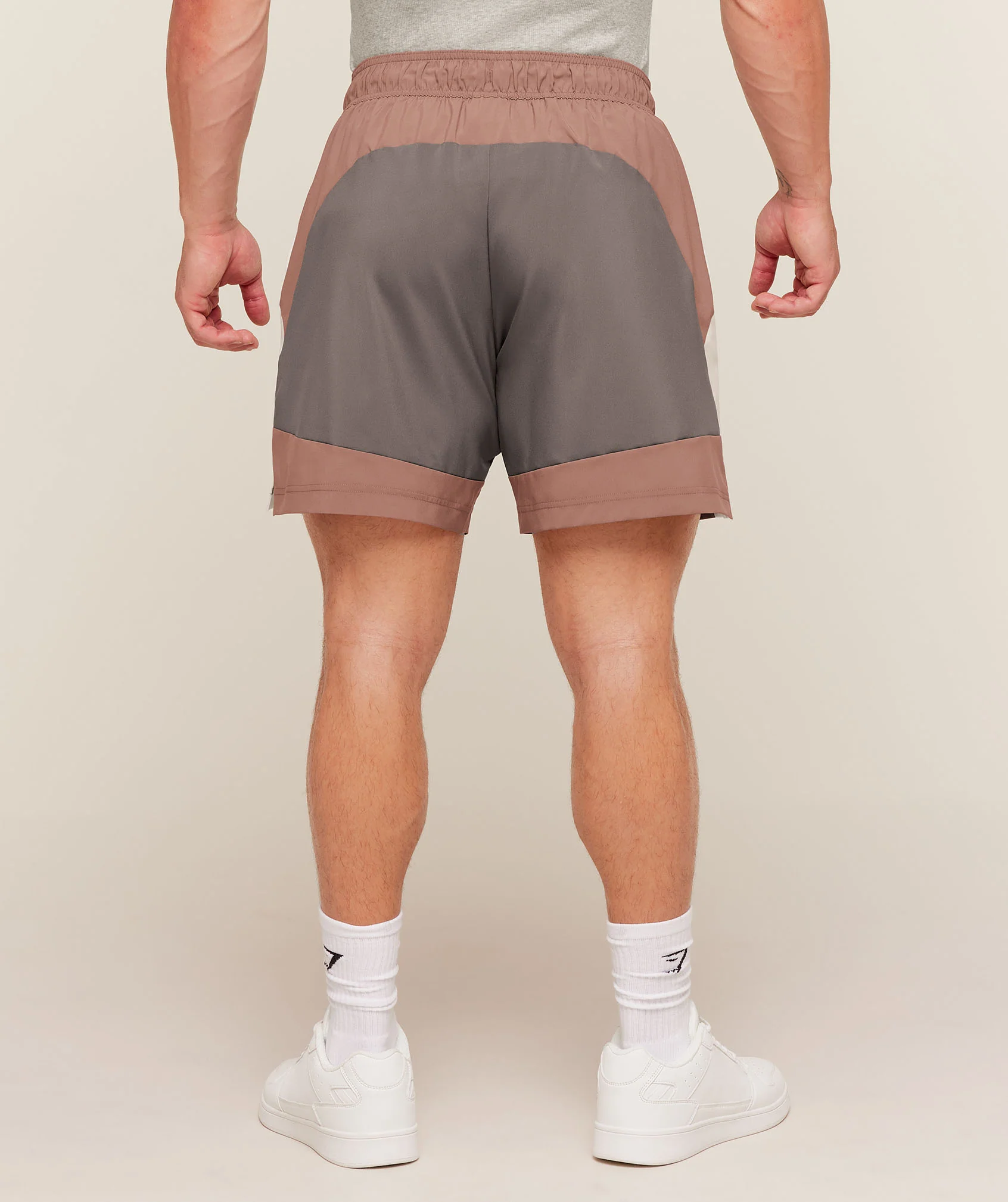 Gymshark Collegiate Tech Shorts - Taupe Brown - Image 2