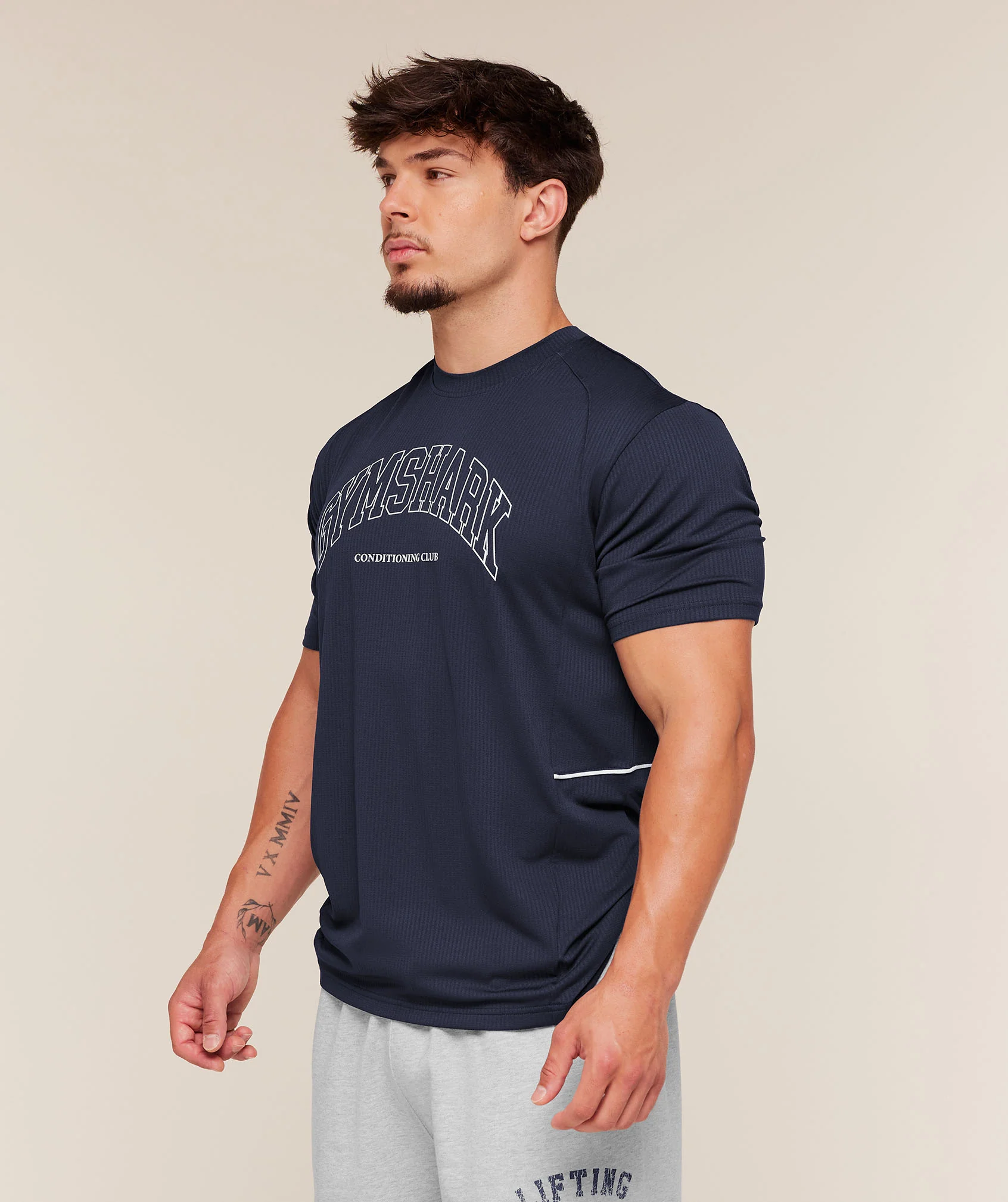 Gymshark Collegiate Tech T-Shirt - Heavy Blue - Image 4