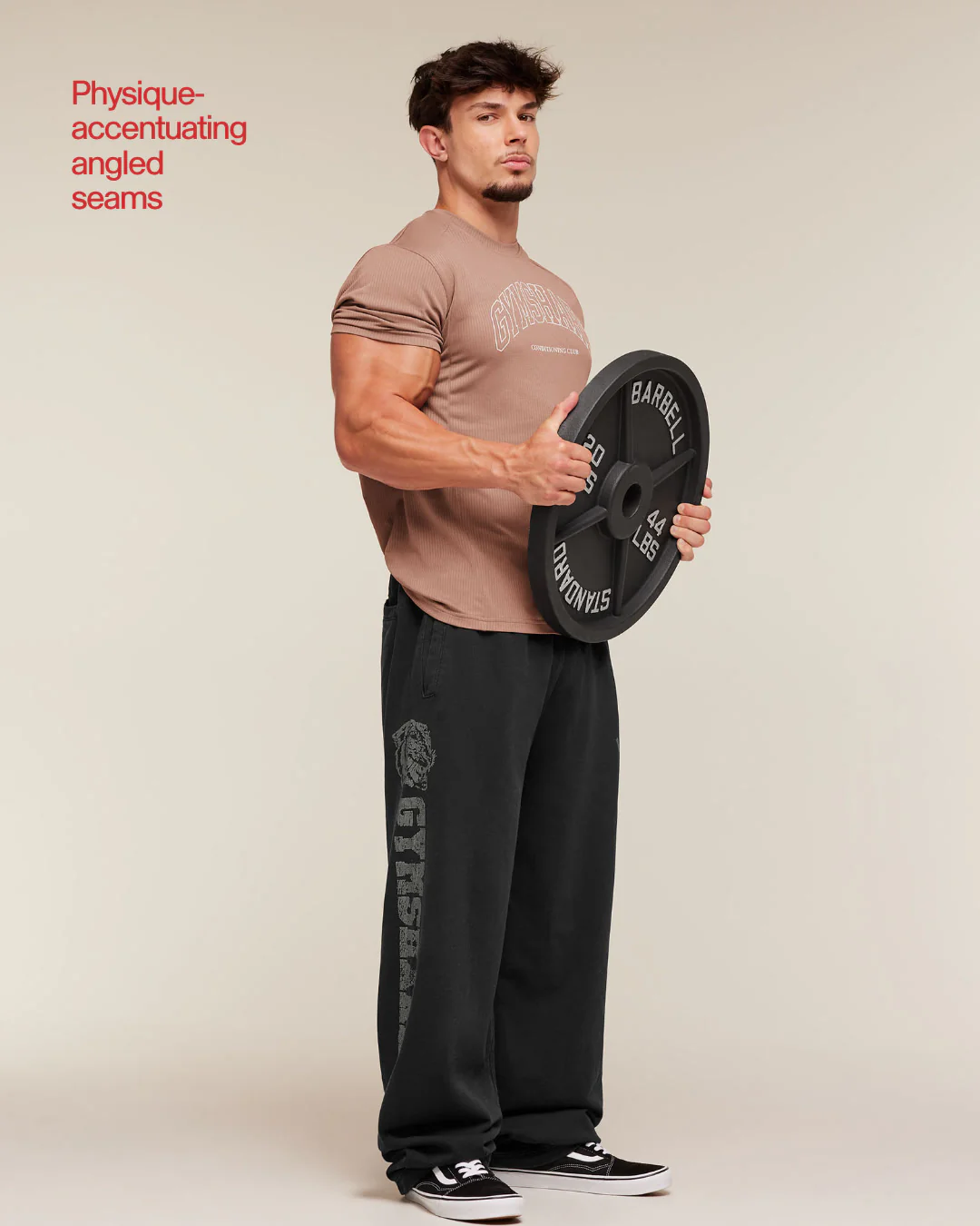 Gymshark Collegiate Tech T-Shirt - Taupe Brown - Image 3