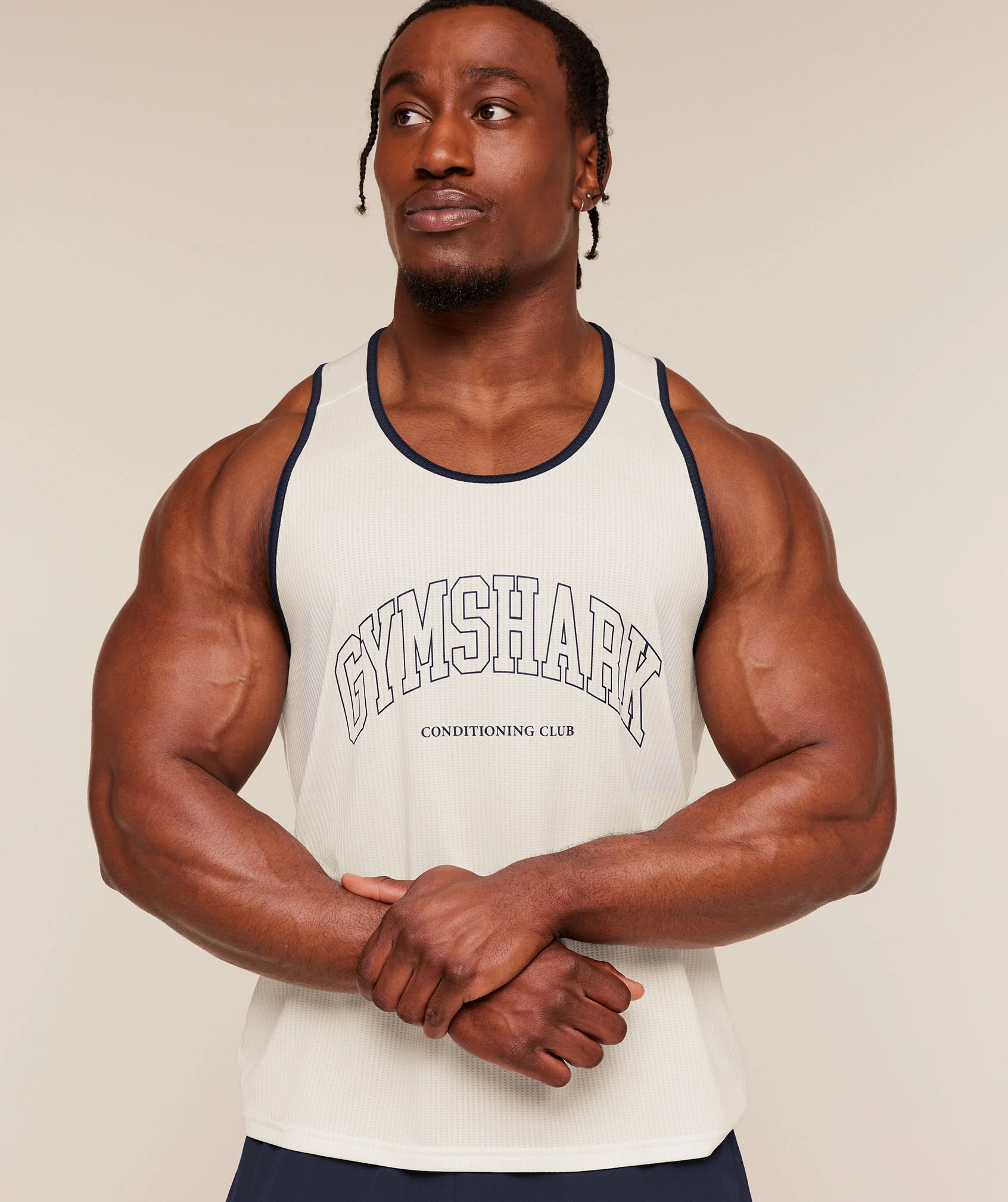 Gymshark Collegiate Tech Tank - Soft White - Image 2