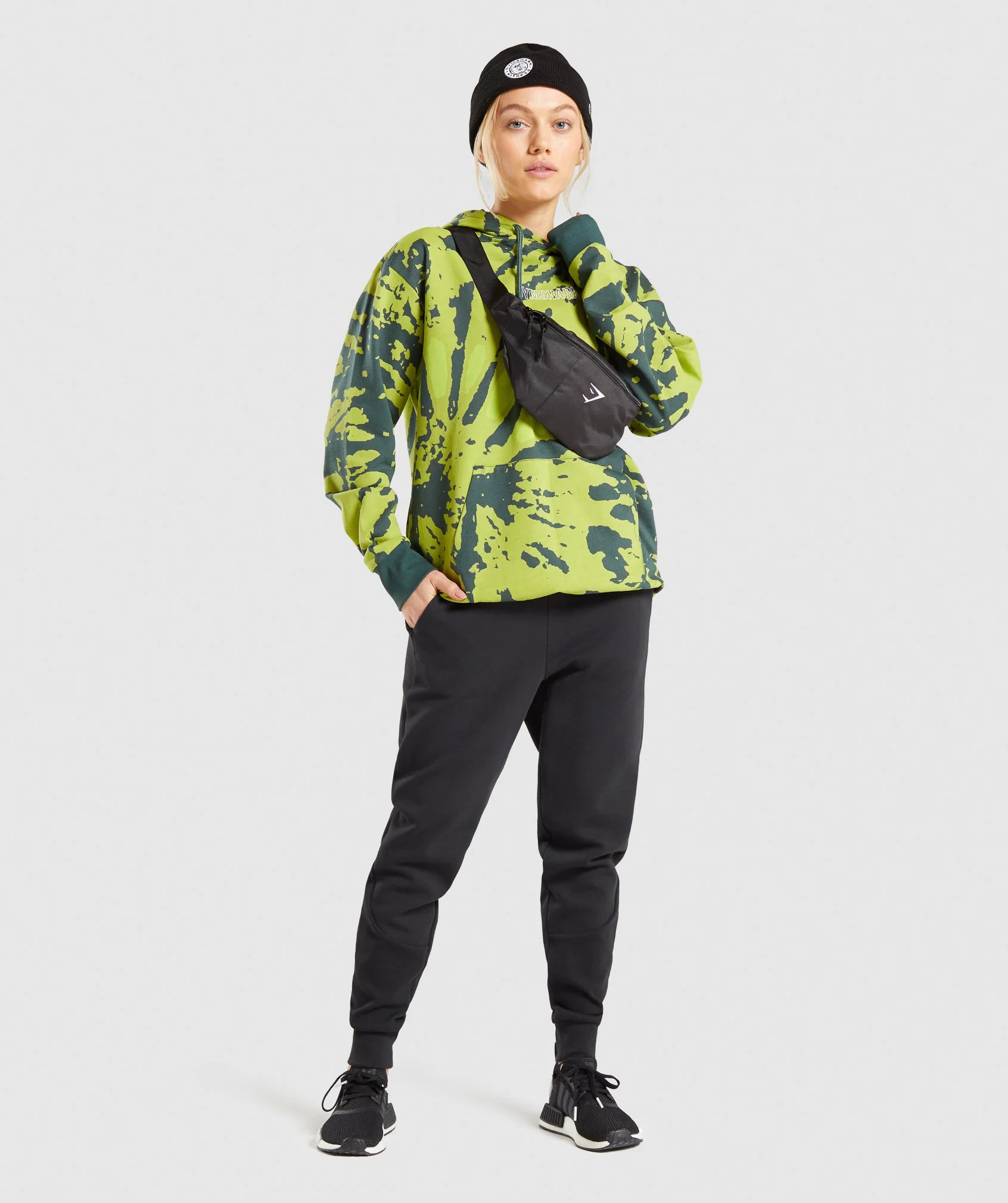 Gymshark Colour Burst Hoodie - Dark Green Print - Image 4