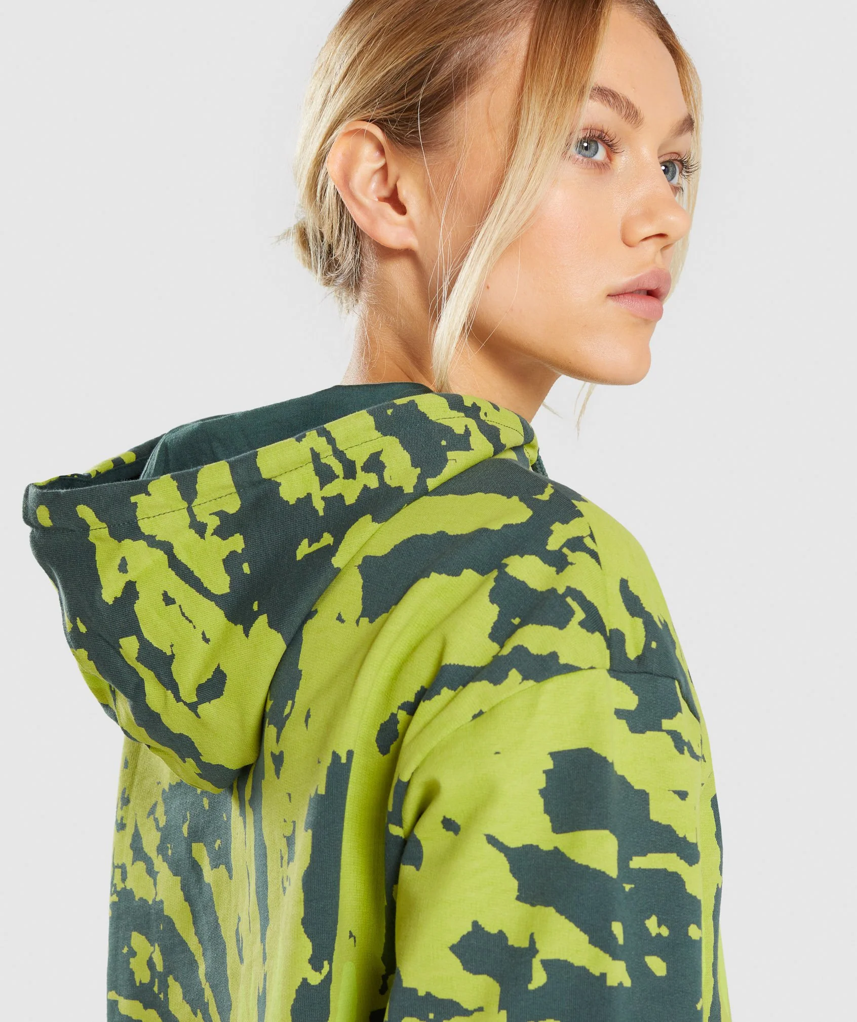 Gymshark Colour Burst Hoodie - Dark Green Print - Image 5