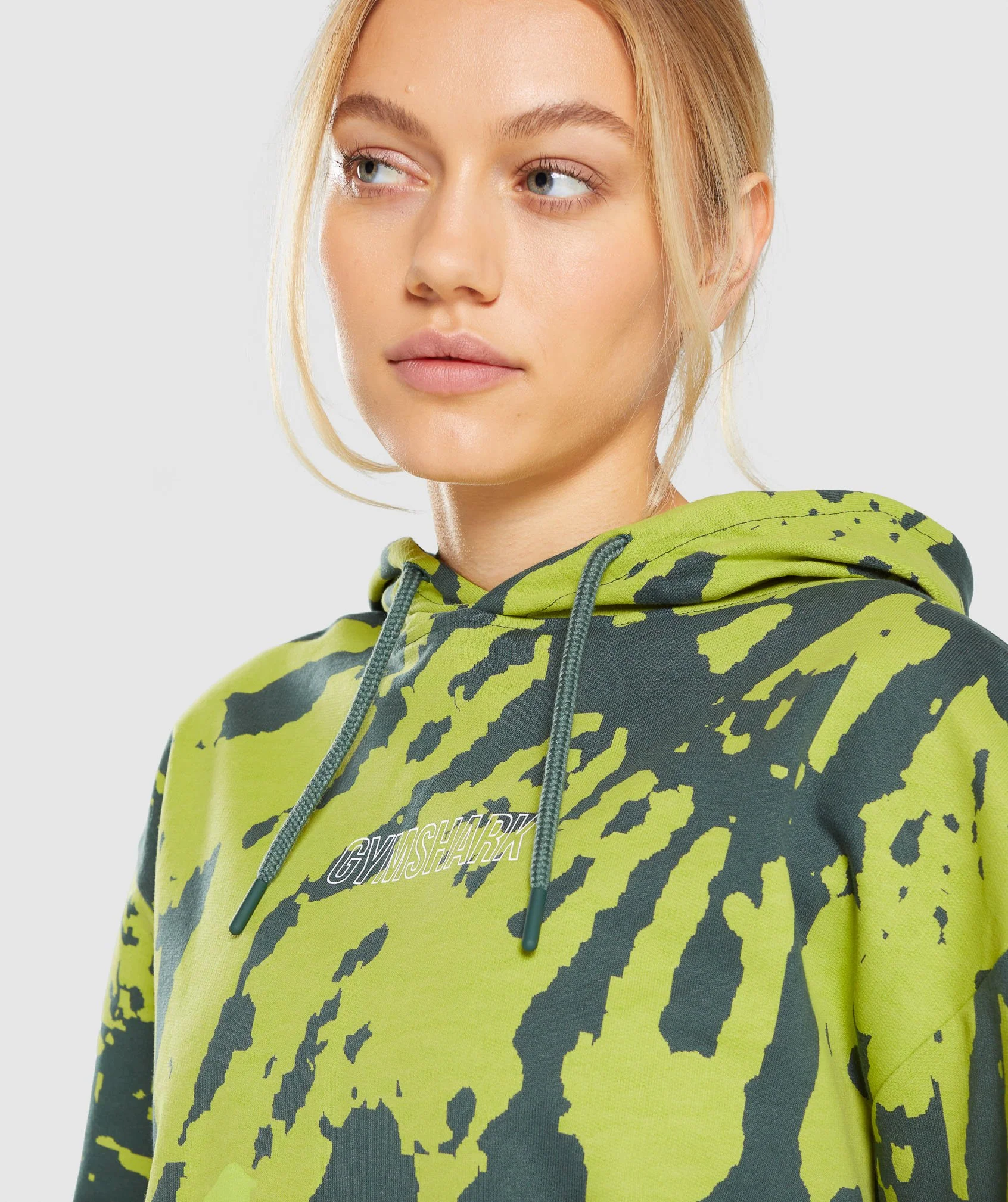 Gymshark Colour Burst Hoodie - Dark Green Print - Image 6