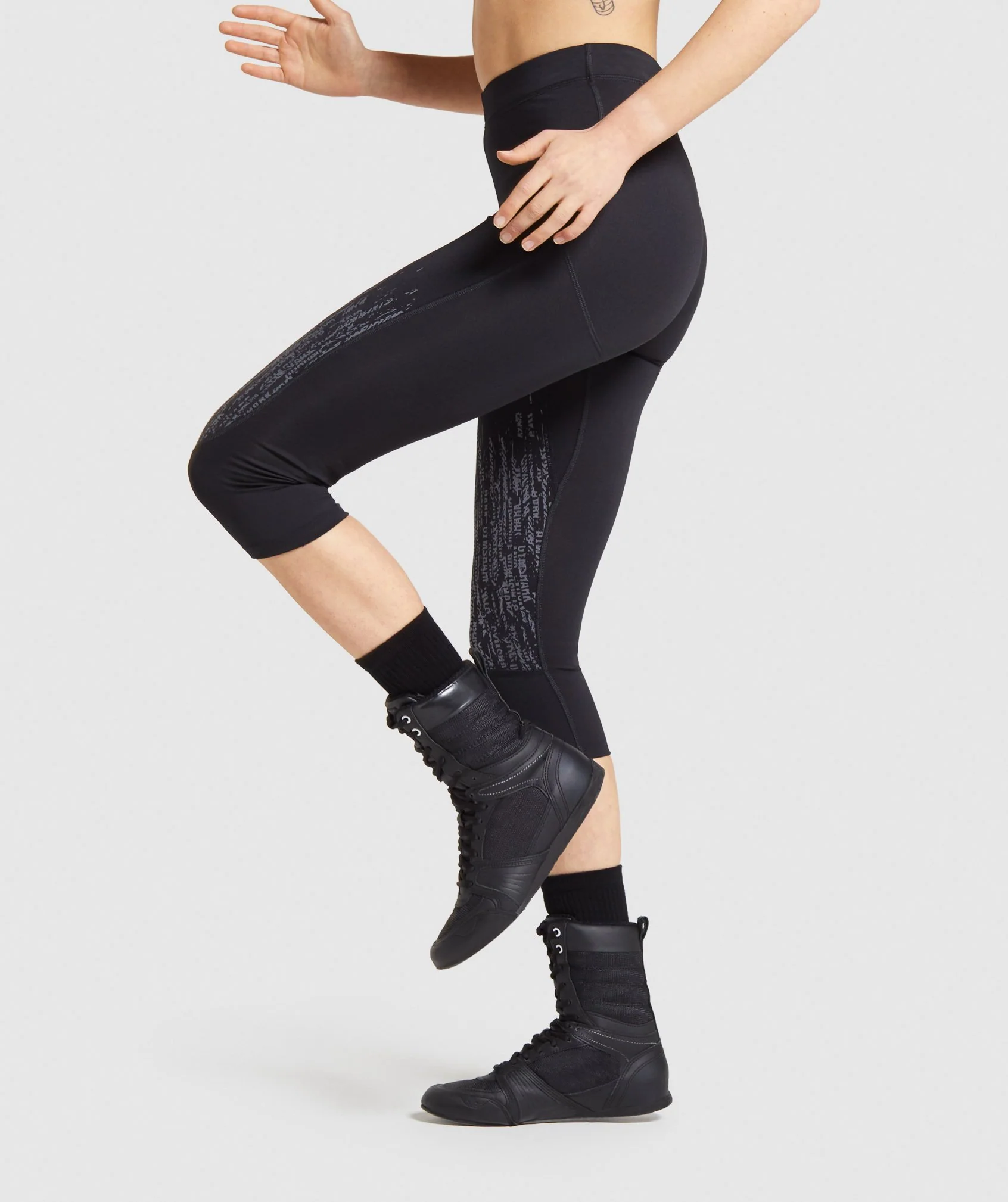 Gymshark Combat Cropped Leggings - Black - Image 3