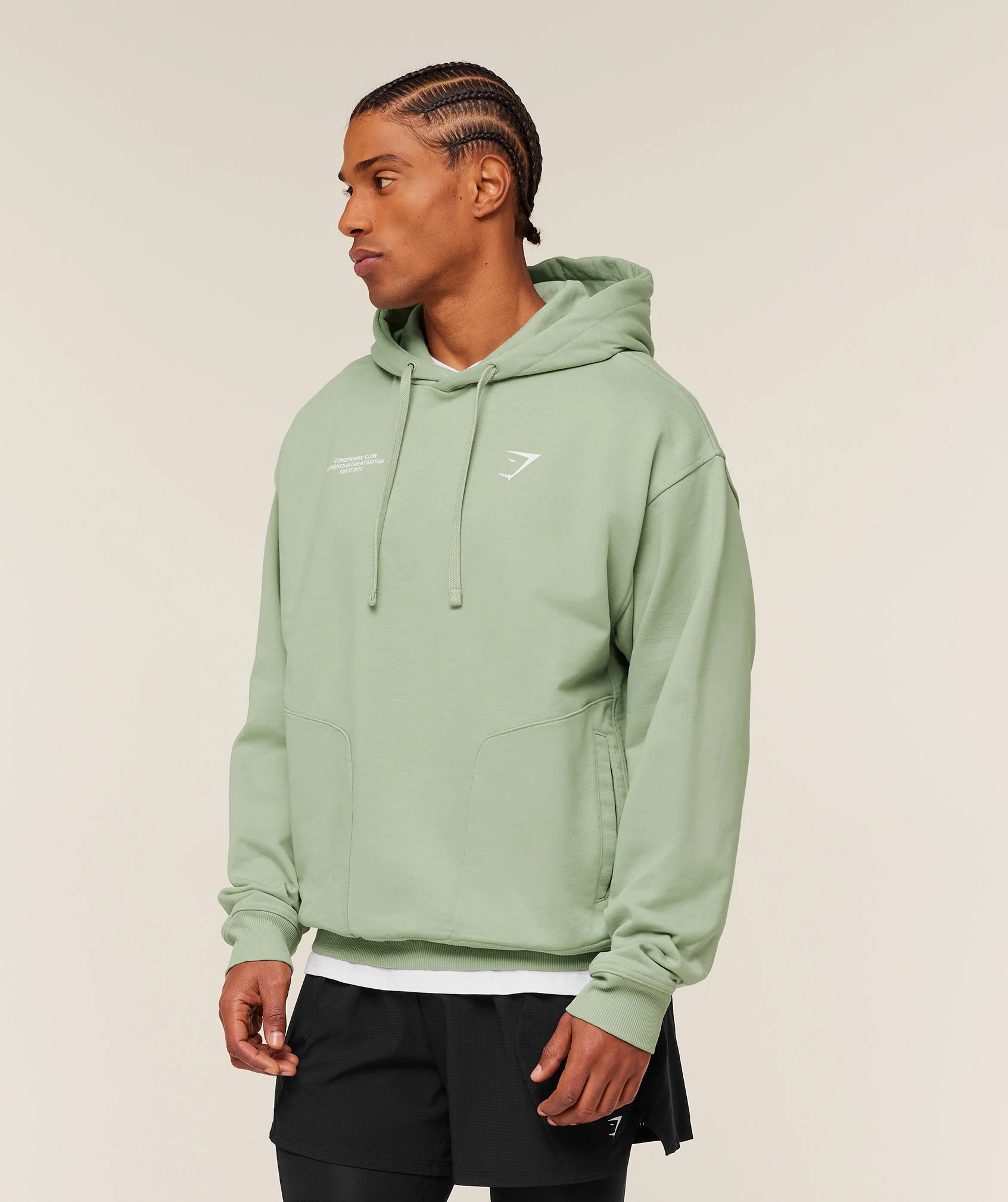 Gymshark Conditioning Club Hoodie - GS HAZE GREEN/GS WHITE - Image 3