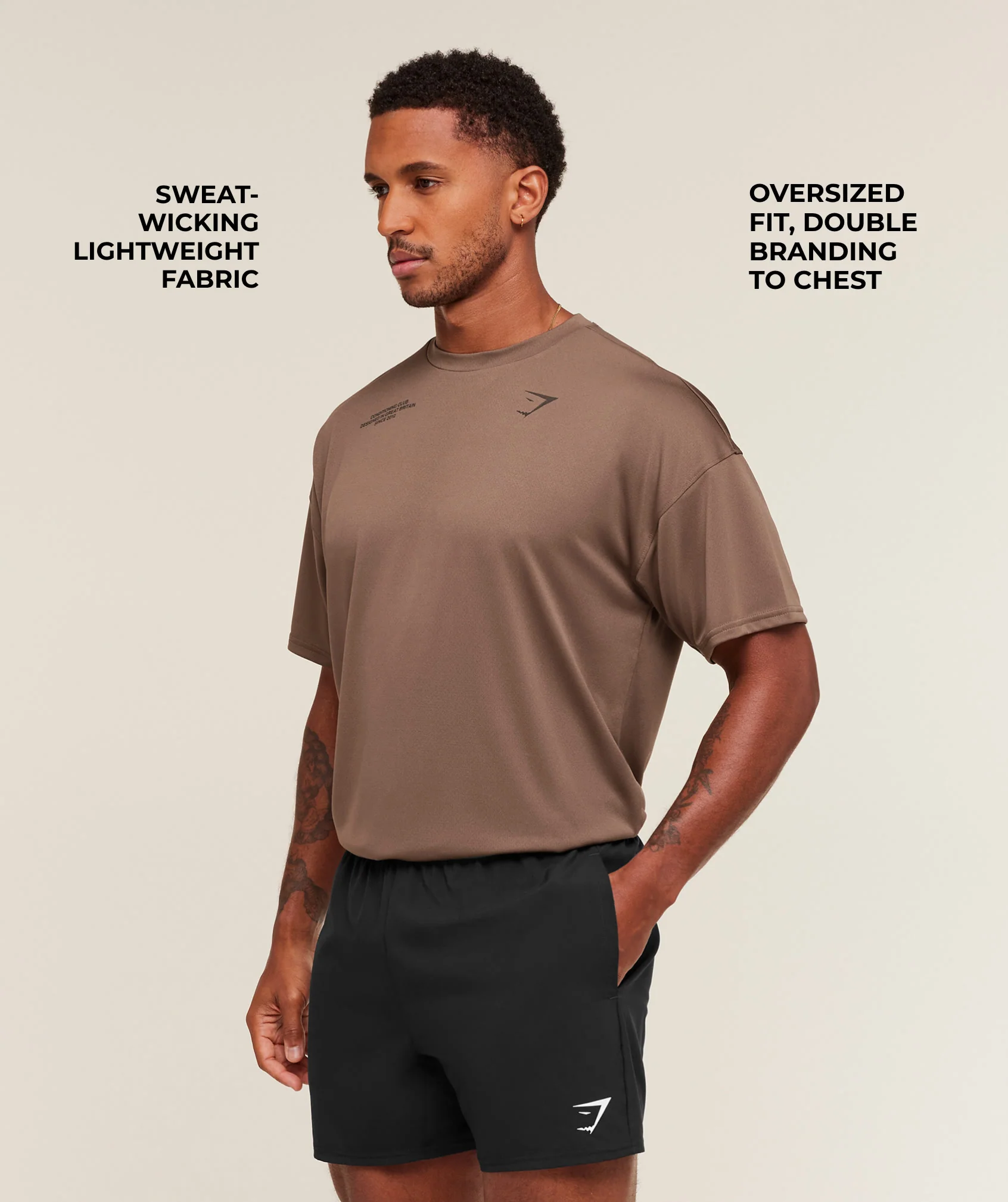 Gymshark Conditioning Club Oversized T-Shirt - Soft Brown/Archive Brown - Image 2