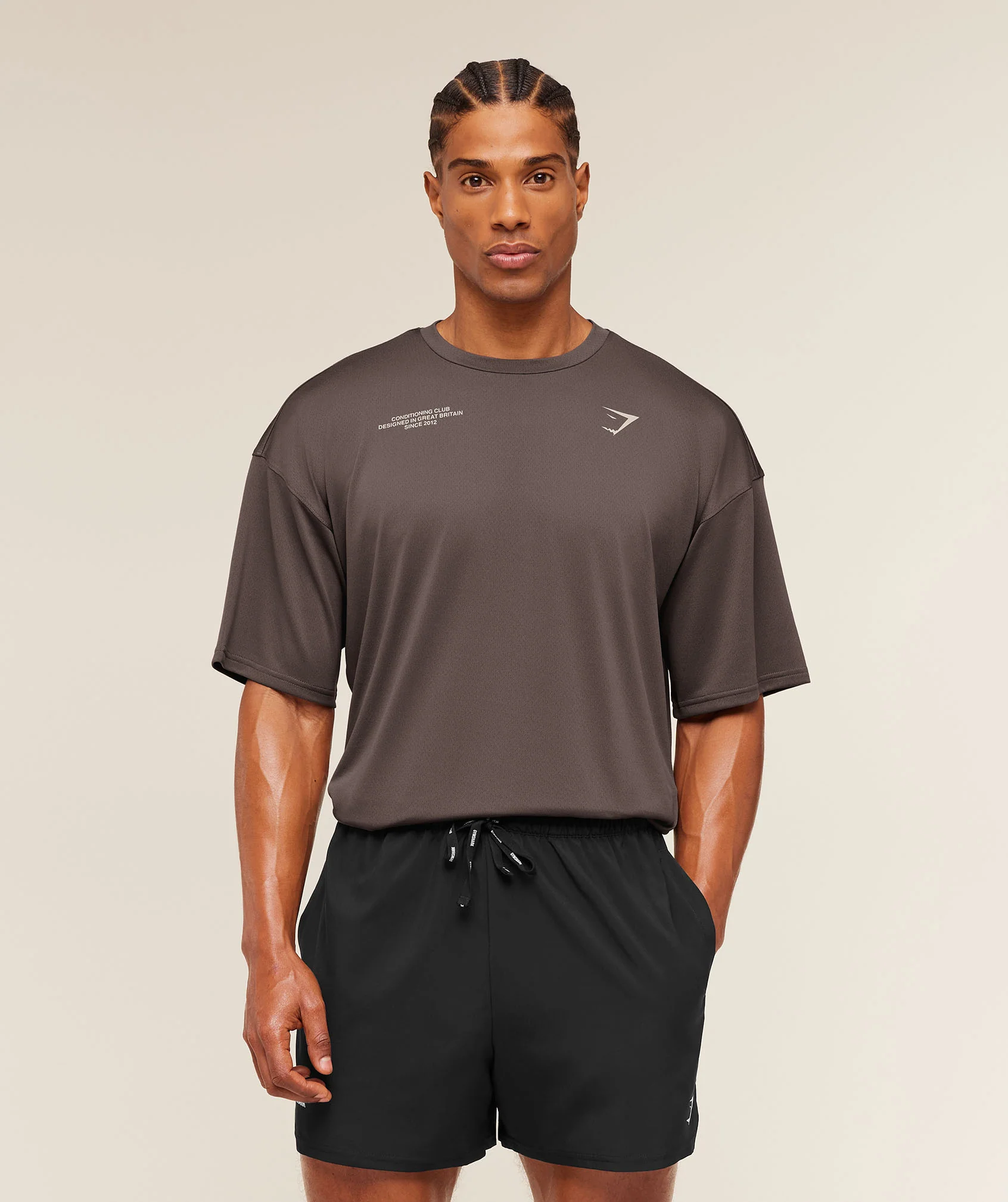 Gymshark Conditioning Club Oversized T-Shirt - Cool Brown/Tinted White - Image 2
