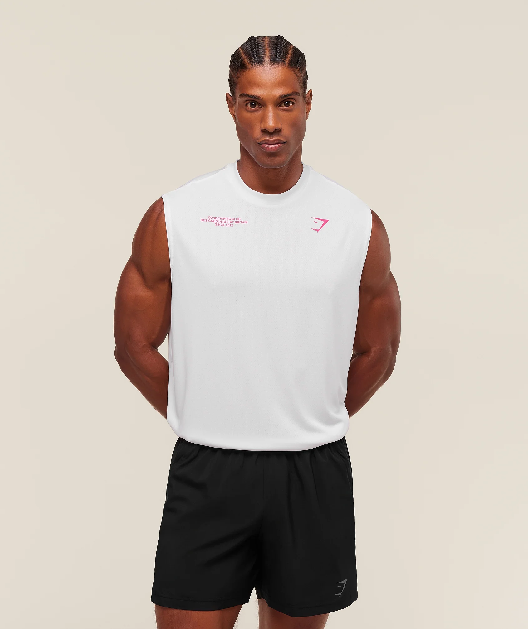 Gymshark Conditioning Club Tank - White/Energy Pink