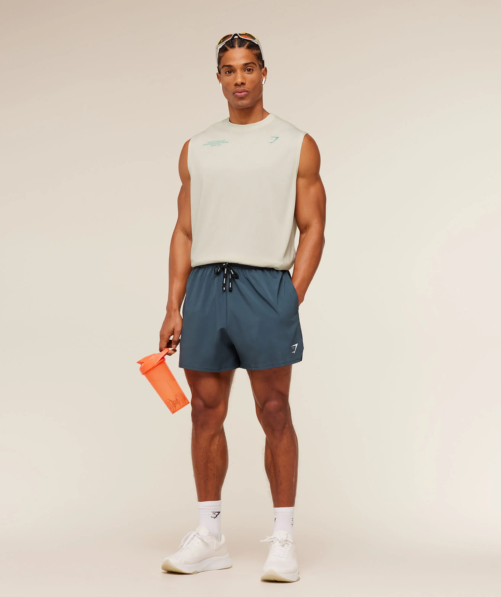 Gymshark Conditioning Club Washed Tank - Soft White/Pop Turquoise/Wash - Image 5