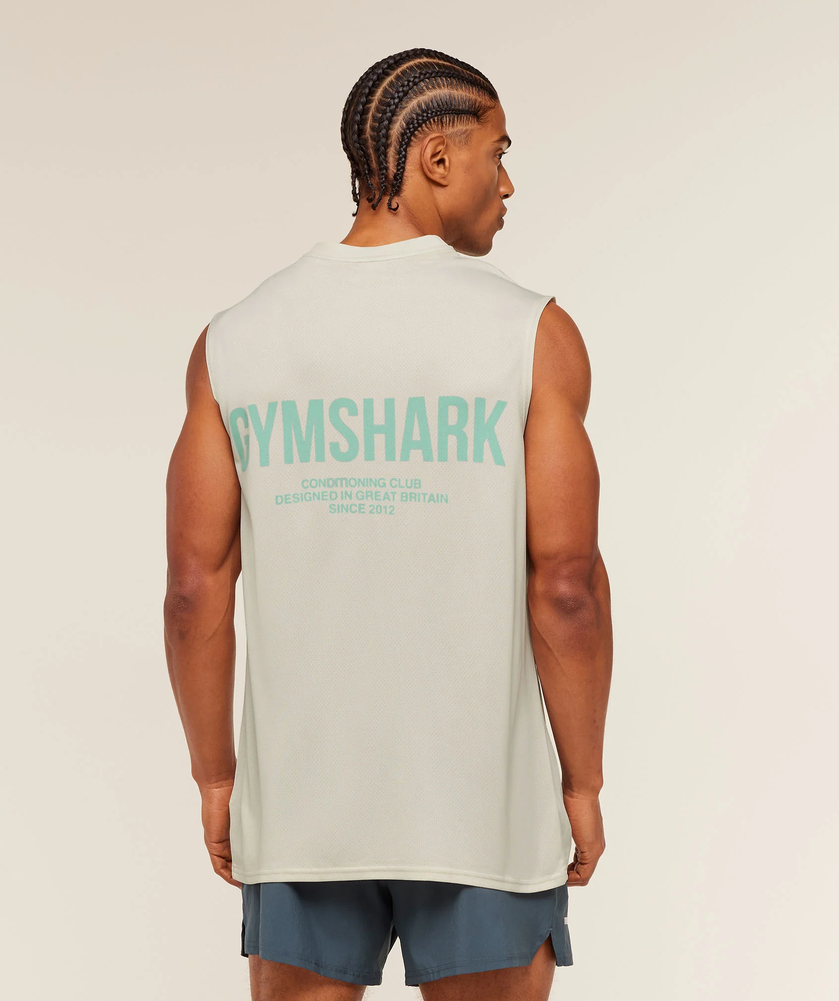 Gymshark Conditioning Club Washed Tank - Soft White/Pop Turquoise/Wash - Image 7