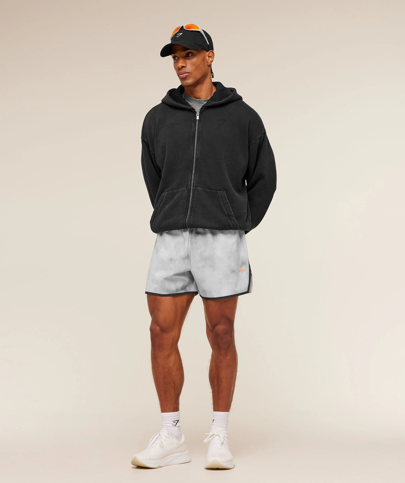 Gymshark Conditioning Club Washed Zip Through Hoodie - Black/Wash - Image 4