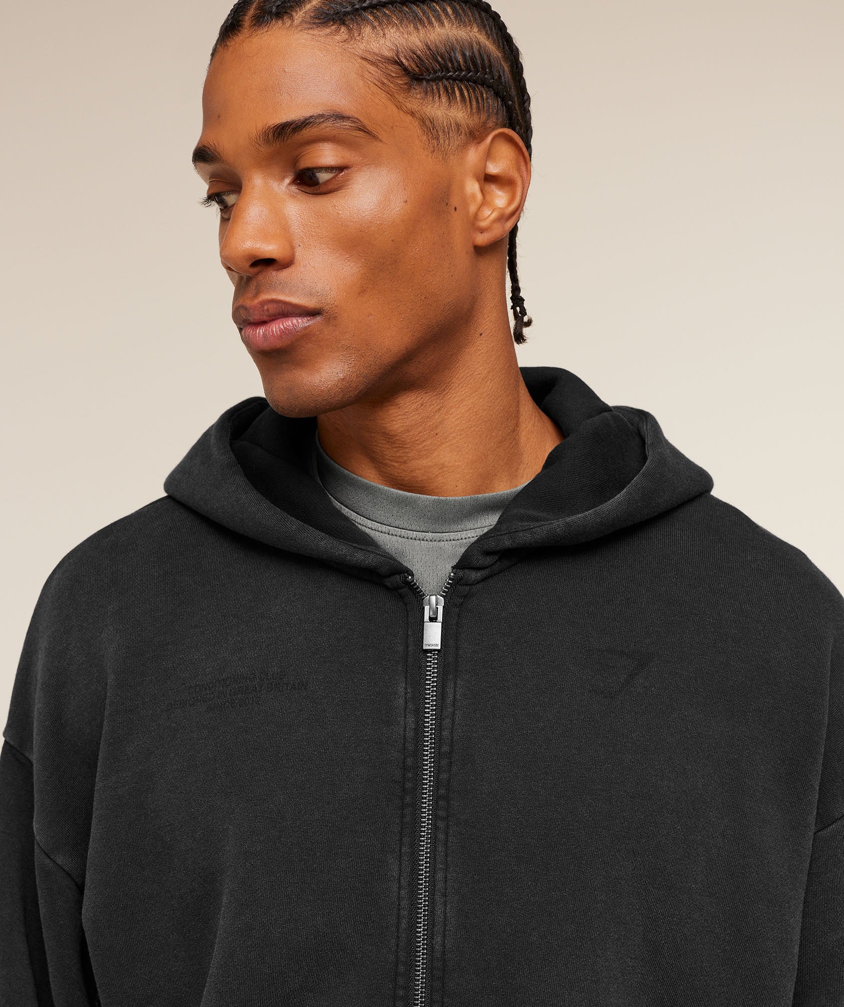 Gymshark Conditioning Club Washed Zip Through Hoodie - Black/Wash - Image 6
