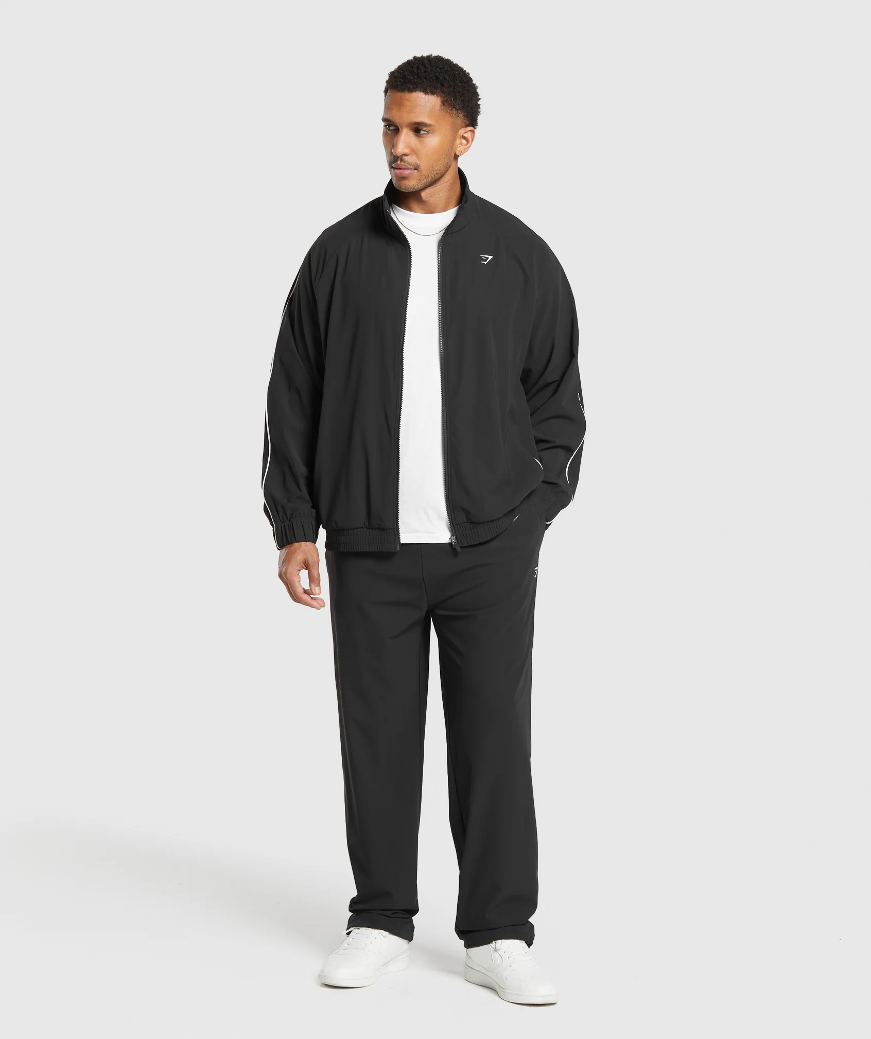 Gymshark Contrast Track Top - Black - Image 3