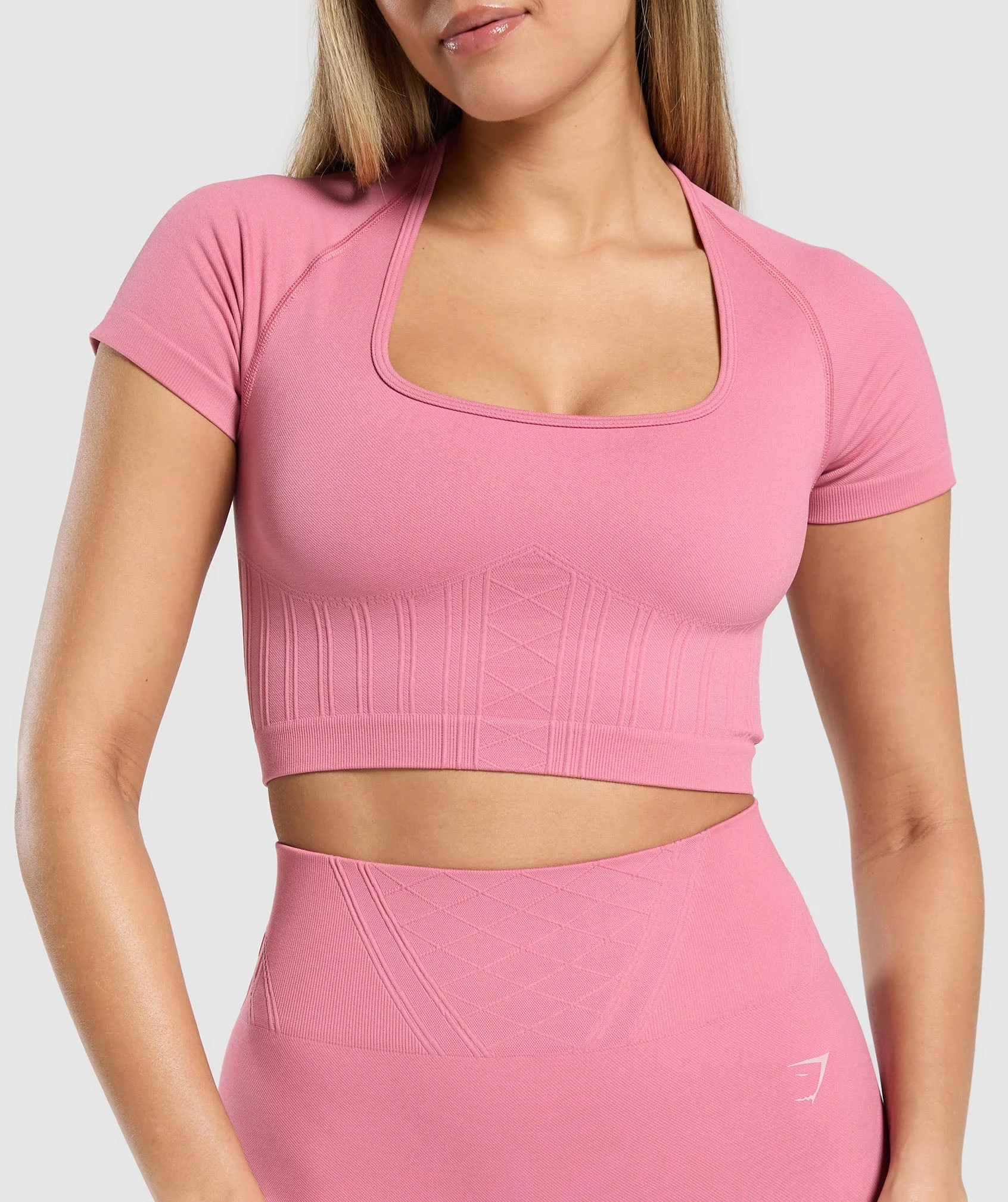 Gymshark Corset Seamless Crop Top - Sunset Pink - Image 5