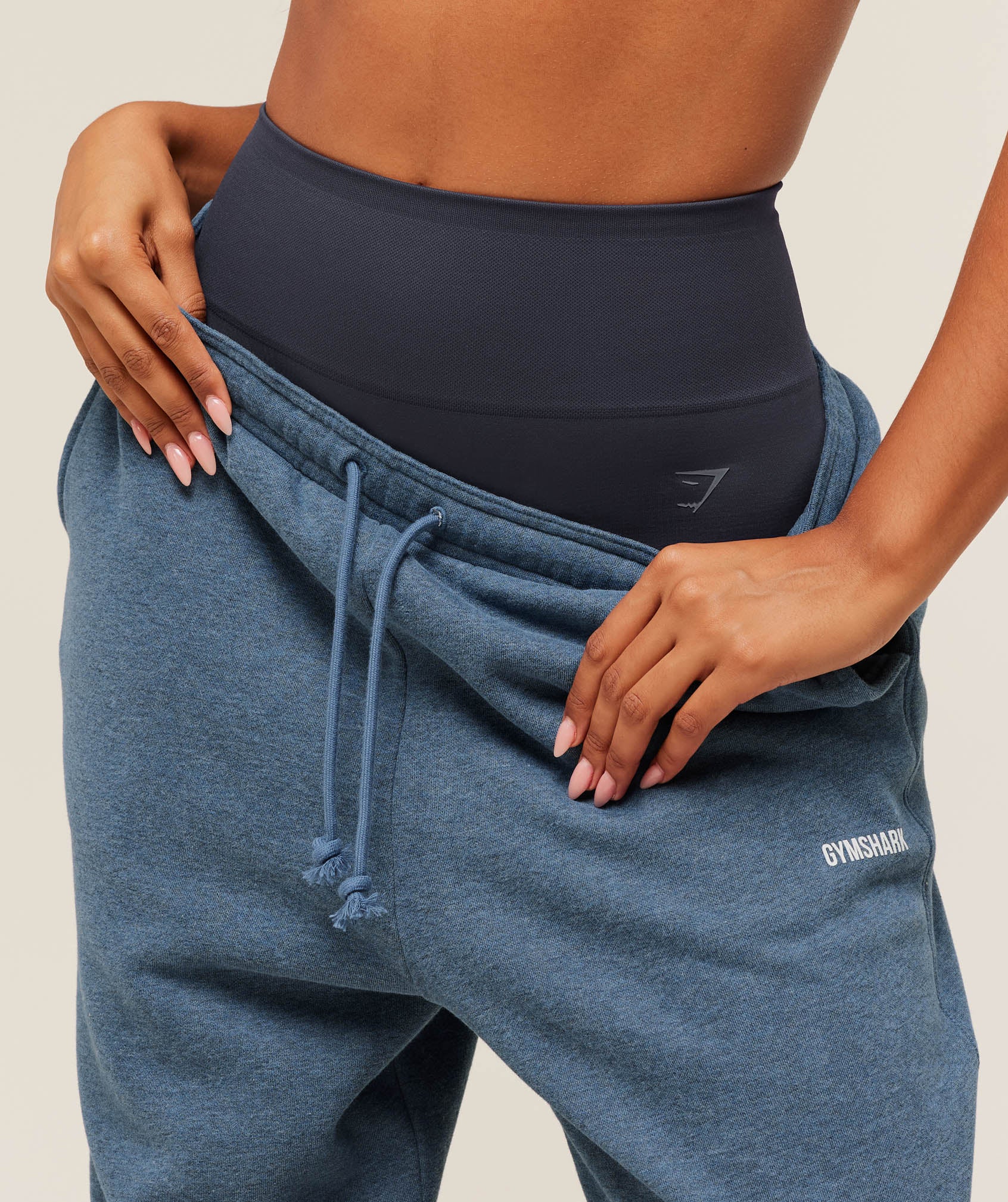 Gymshark Cosy Luxe Cuffed Joggers - Compound Blue Marl - Image 5