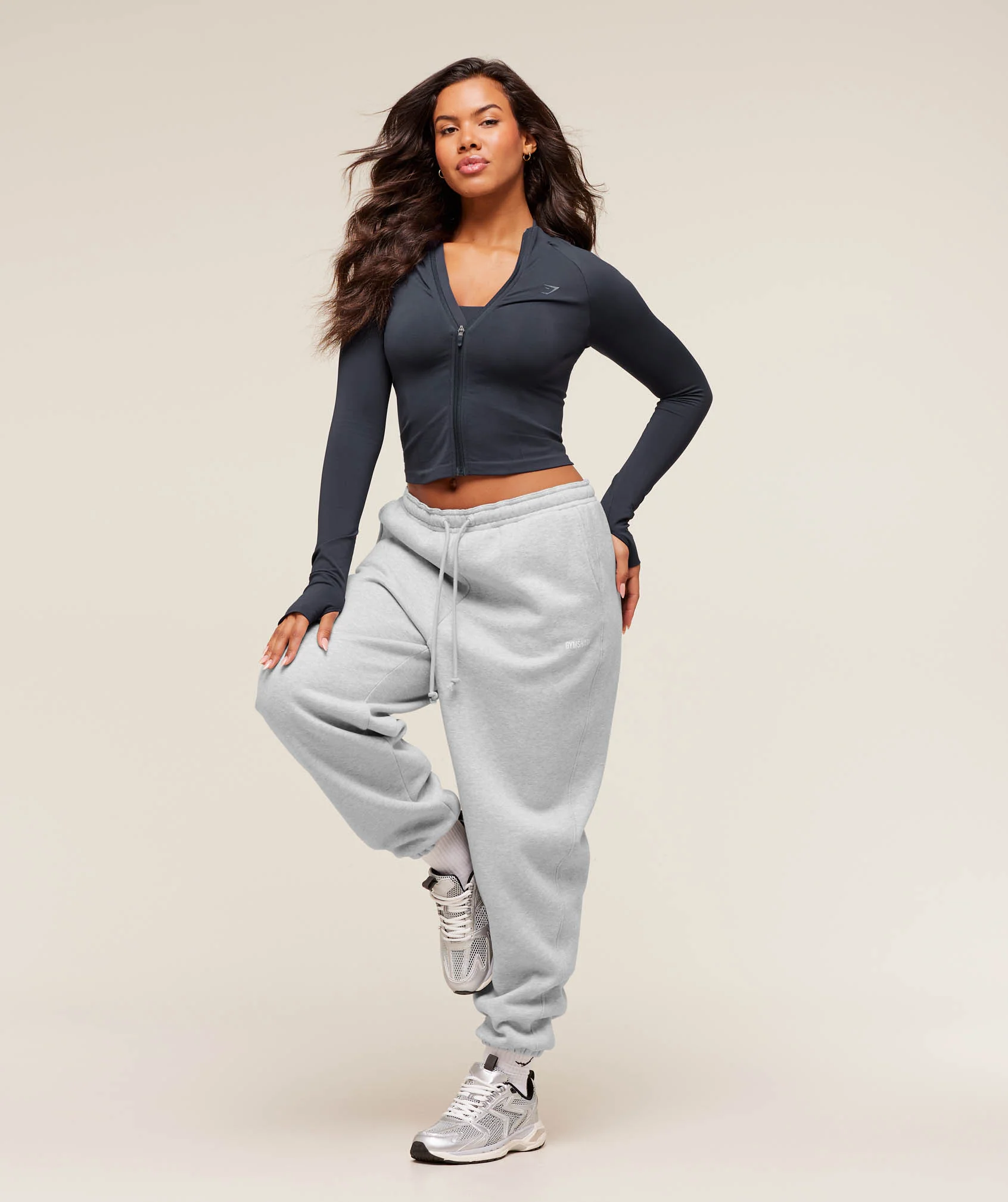 Gymshark Cosy Luxe Cuffed Joggers - Soft Grey Marl - Image 4