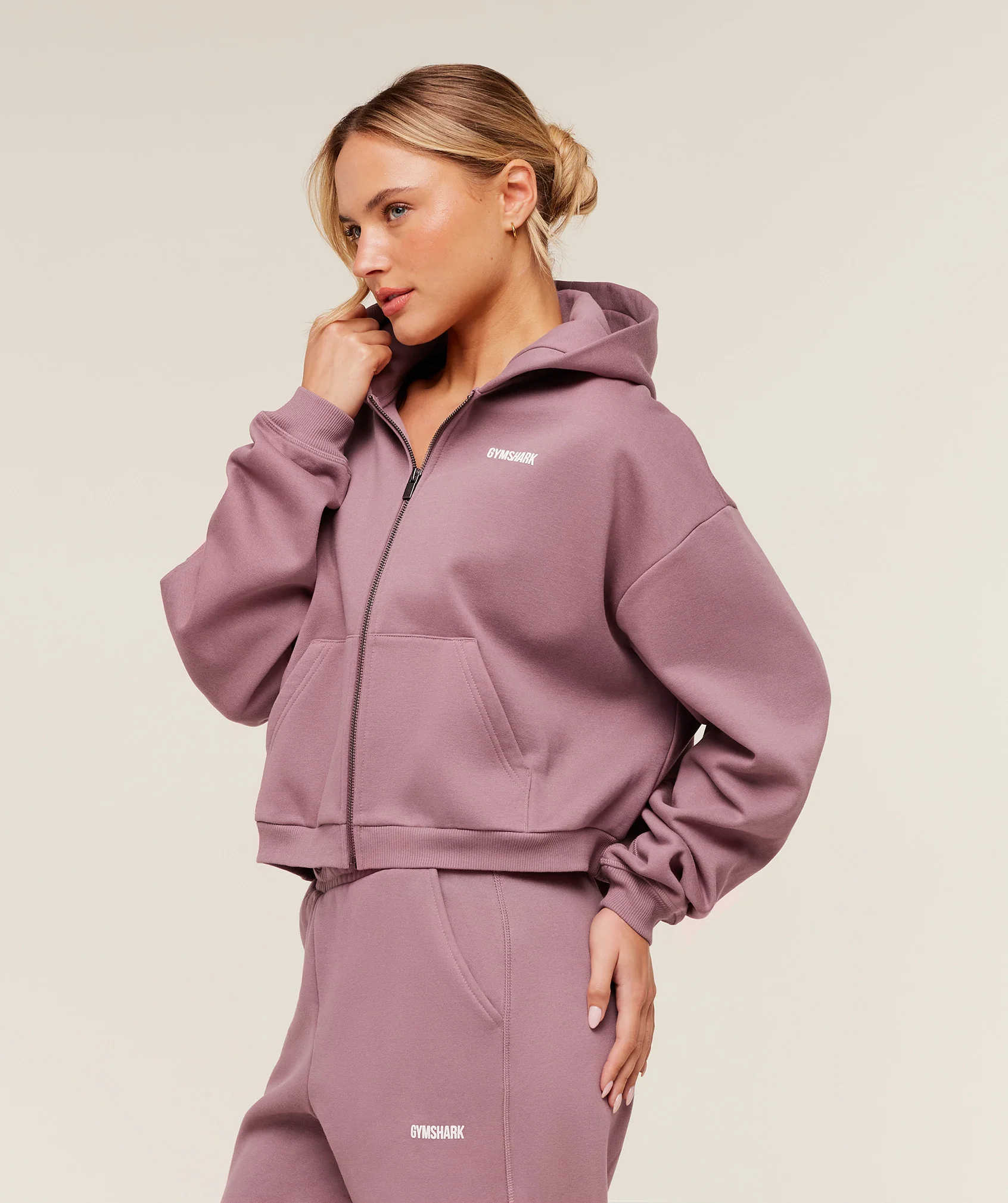 Gymshark Cosy Luxe Zip Through Hoodie - Calm Pink - Image 3