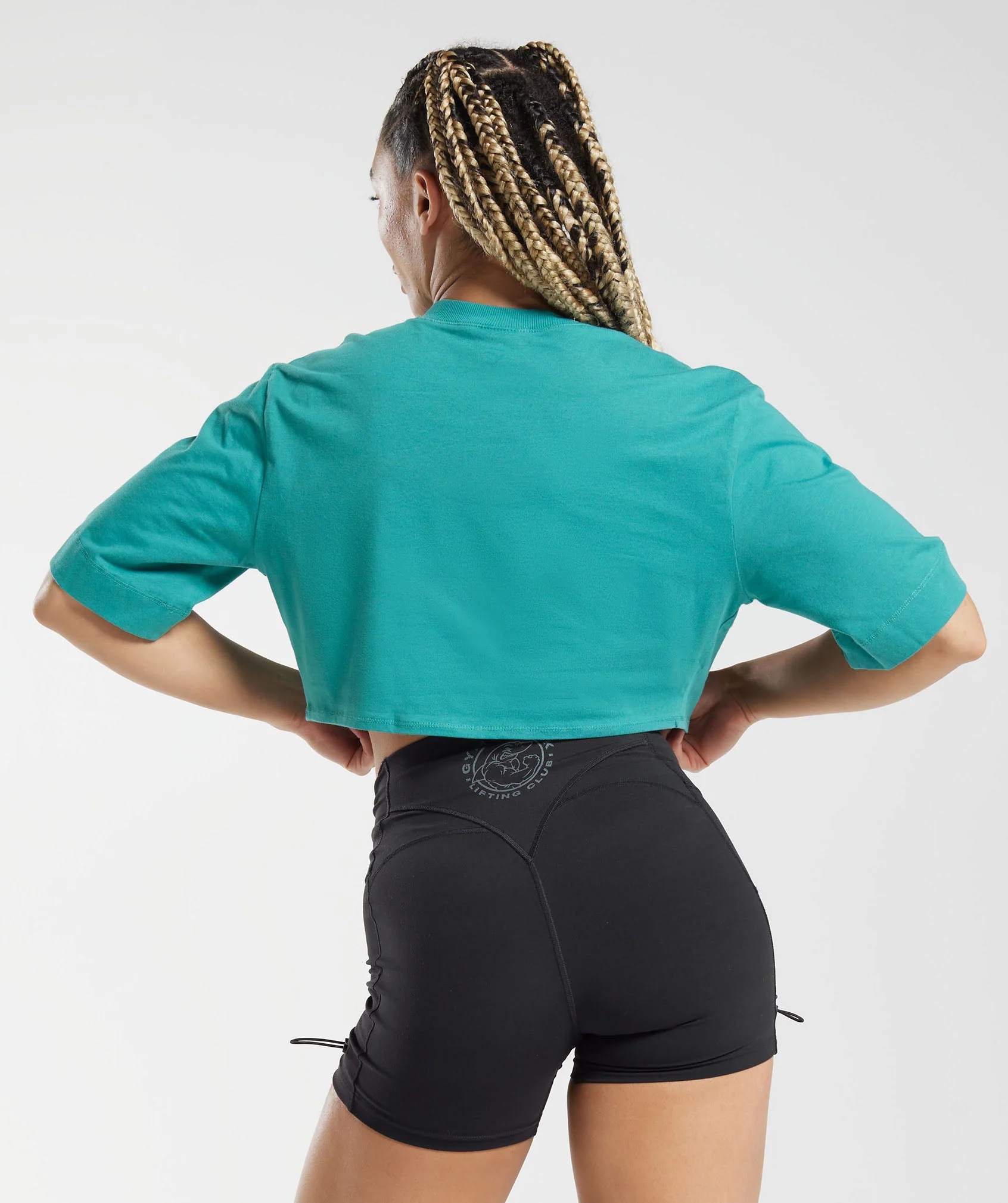 Gymshark Cotton Boxy Crop Top - Jewel Green - Image 3