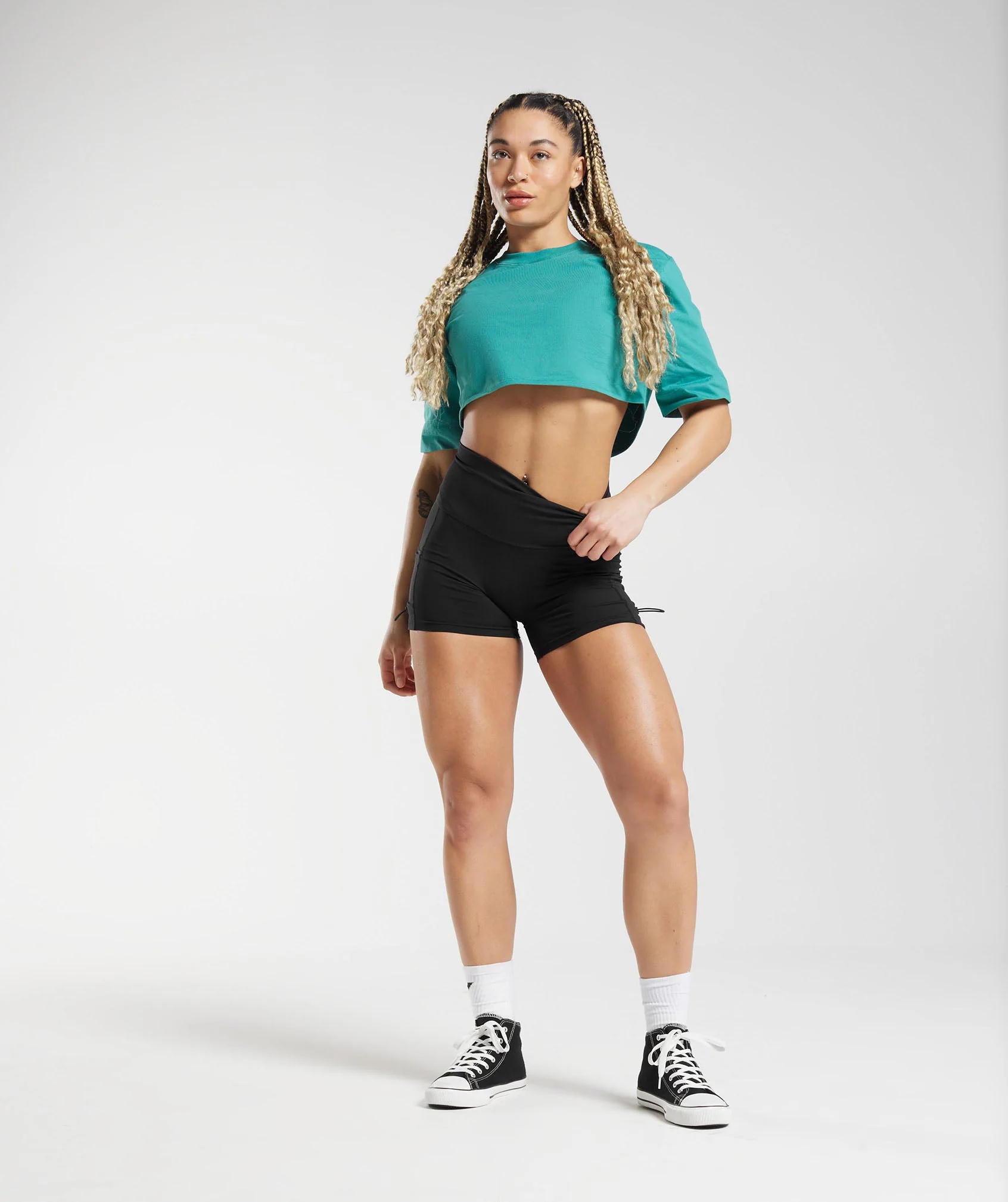 Gymshark Cotton Boxy Crop Top - Jewel Green - Image 4