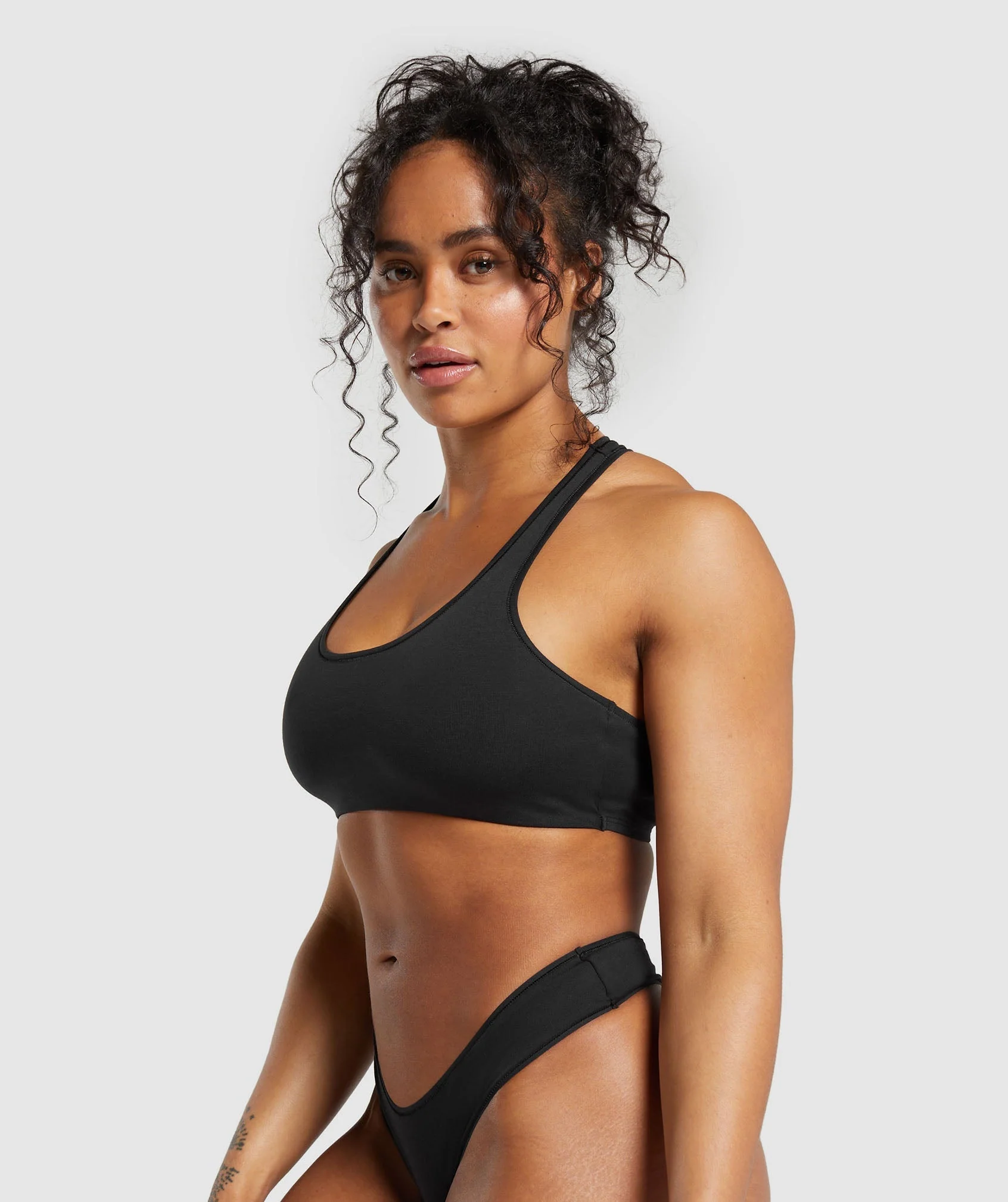 Gymshark Cotton Bralette - Black - Image 3