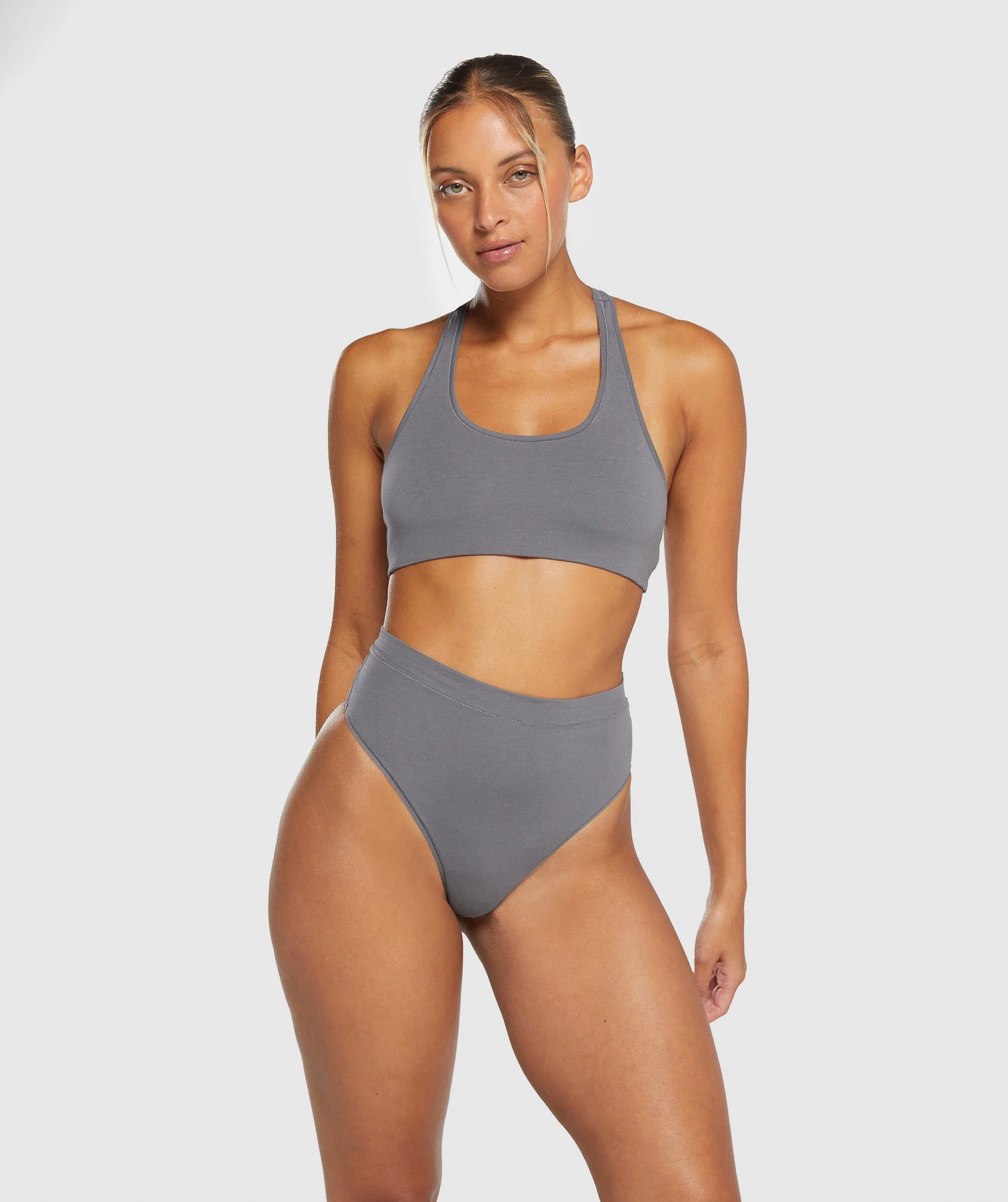 Gymshark Cotton Bralette - Brushed Grey - Image 4