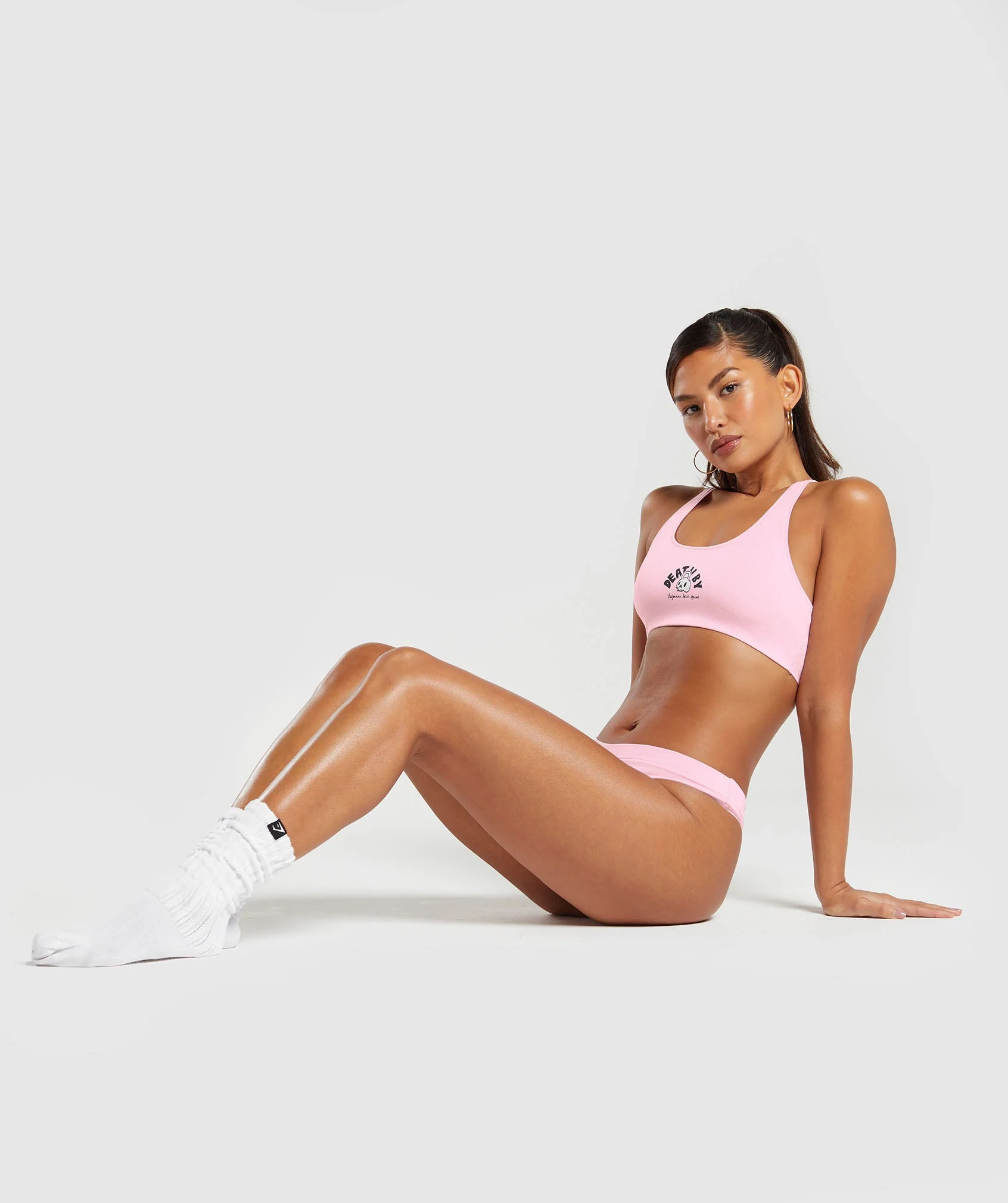 Gymshark Cotton Graphic Bralette - Dolly Pink - Image 6