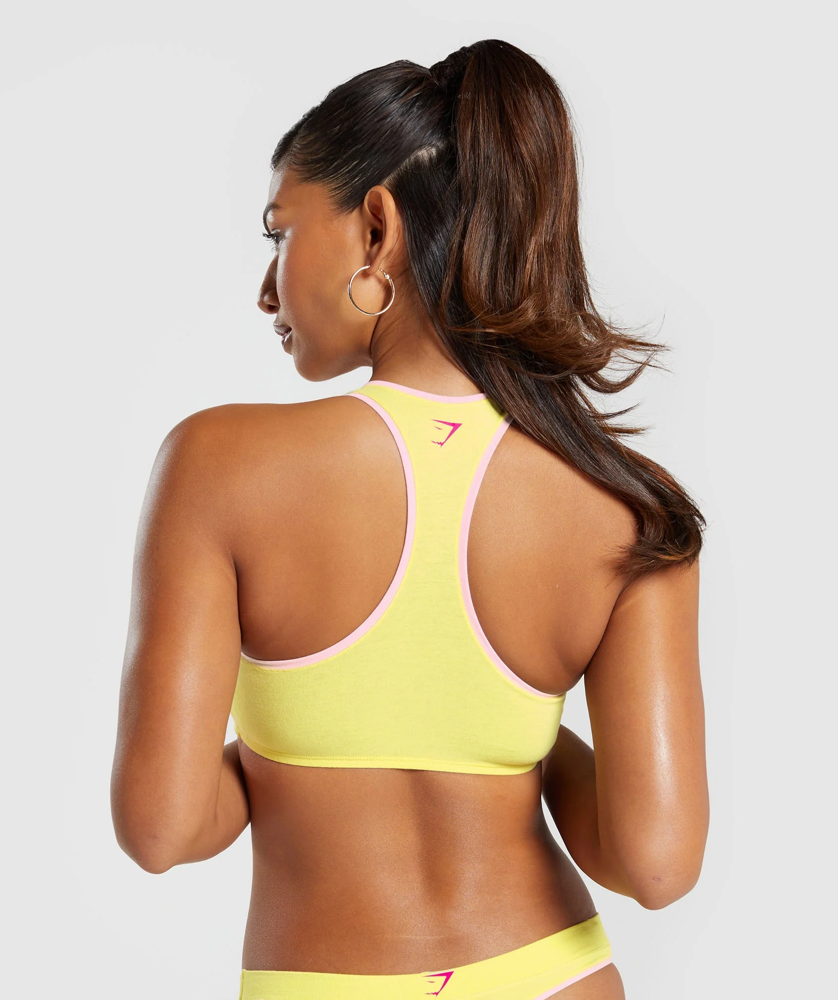 Gymshark Cotton Graphic Bralette - Lemon Yellow - Image 2