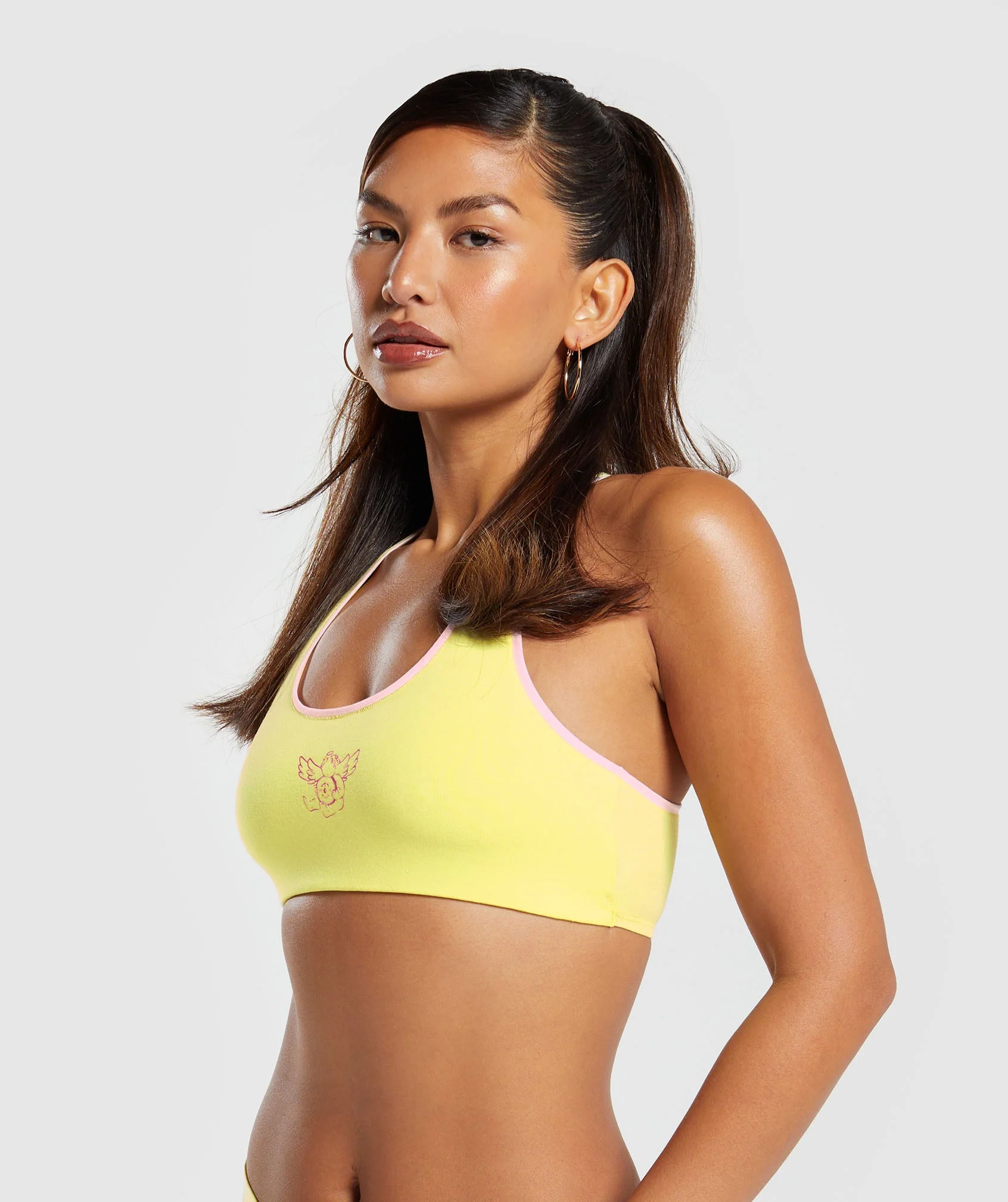 Gymshark Cotton Graphic Bralette - Lemon Yellow - Image 3