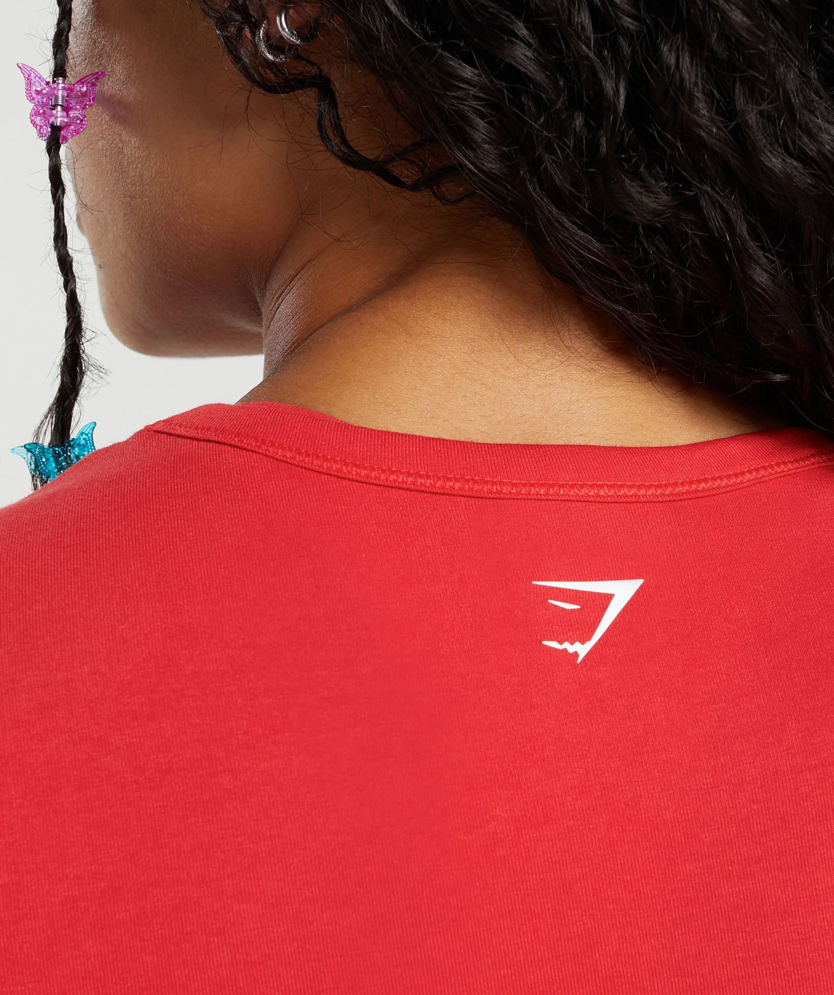 Gymshark Cotton Graphic Crop Top - Jamz Red - Image 6