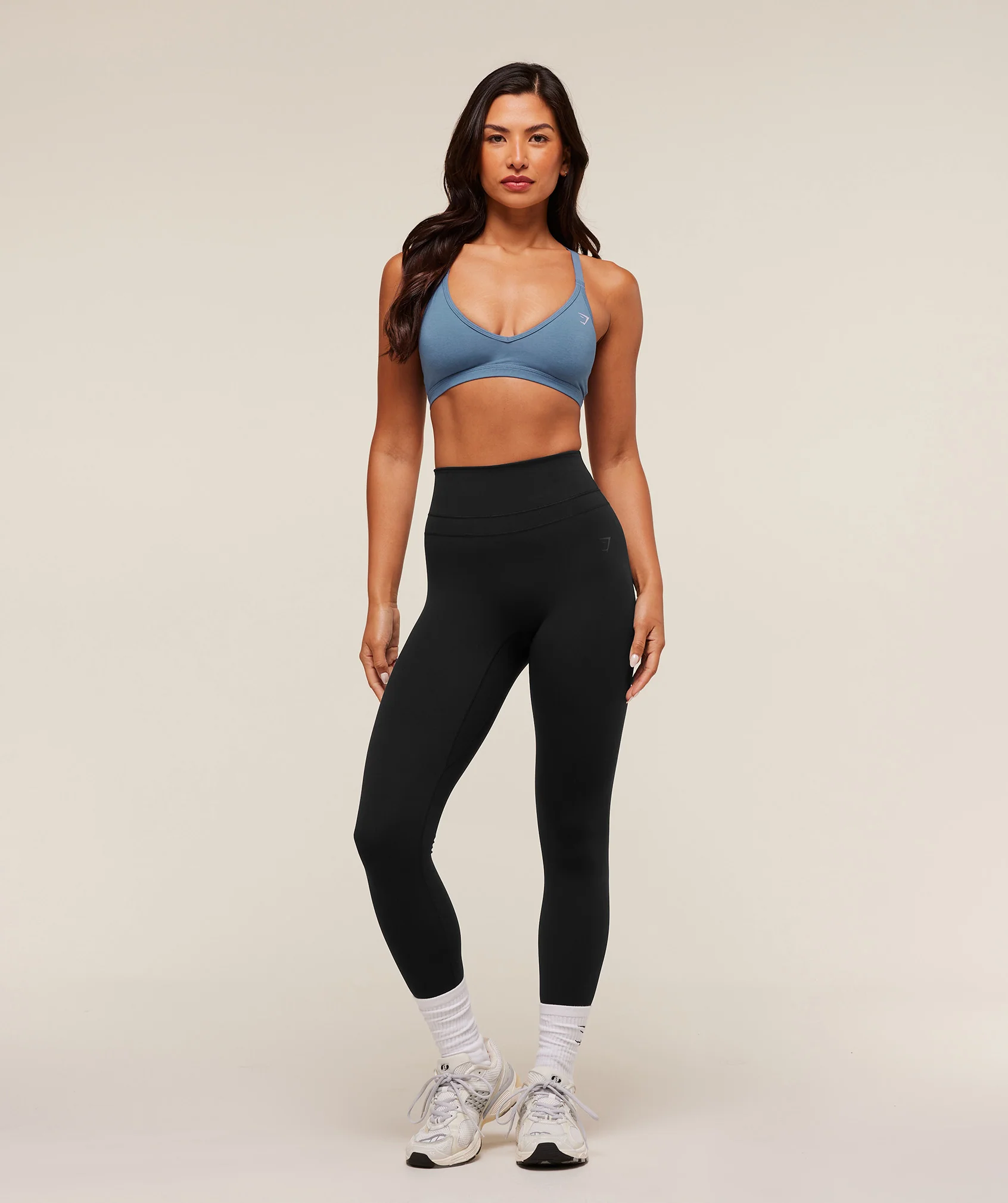 Gymshark Cotton Blend Racerback Sports Bra - Worn Blue - Image 6