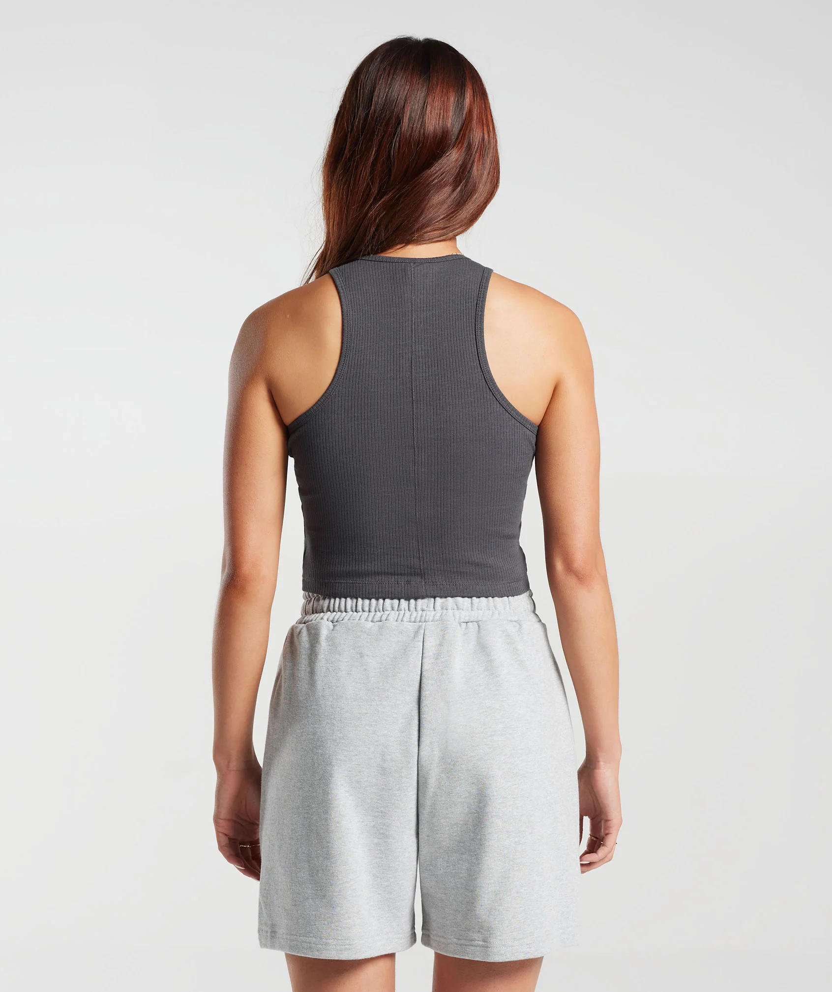 Gymshark Cotton Rib Midi Tank - Onyx Grey - Image 2