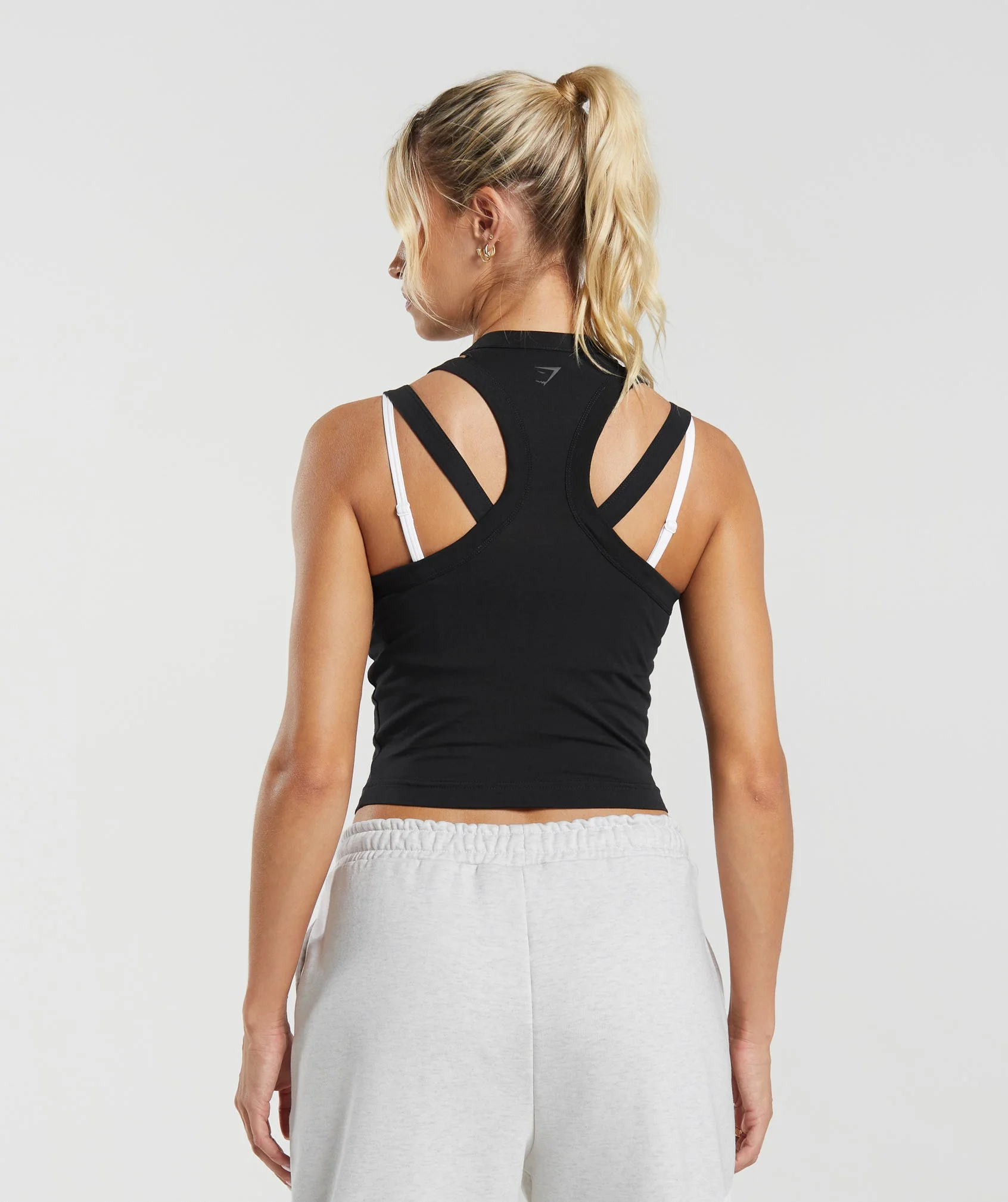 Gymshark Cotton Strappy Midi Tank - Black - Image 2