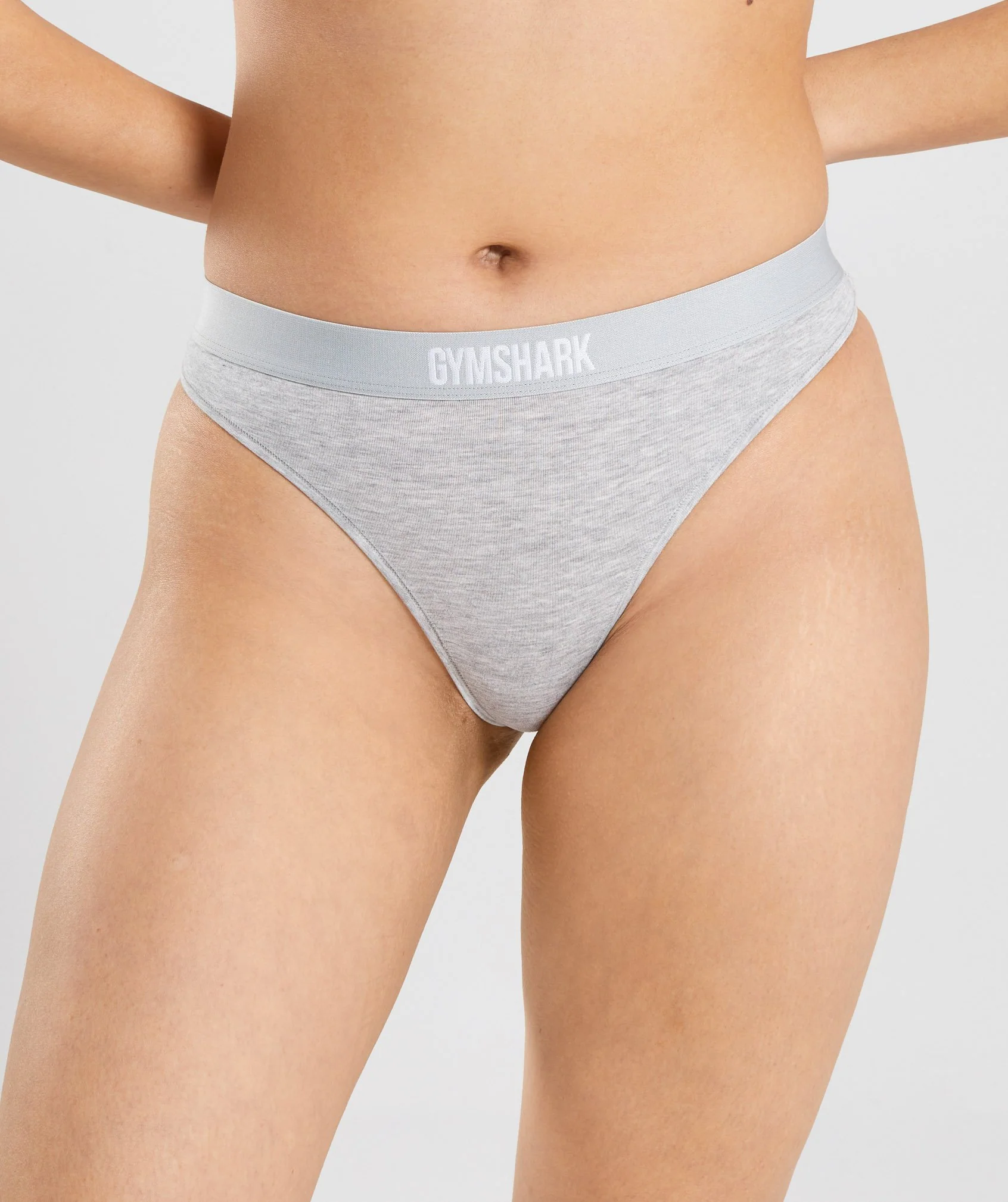 Gymshark Cotton Thong - Light Grey Marl - Image 5