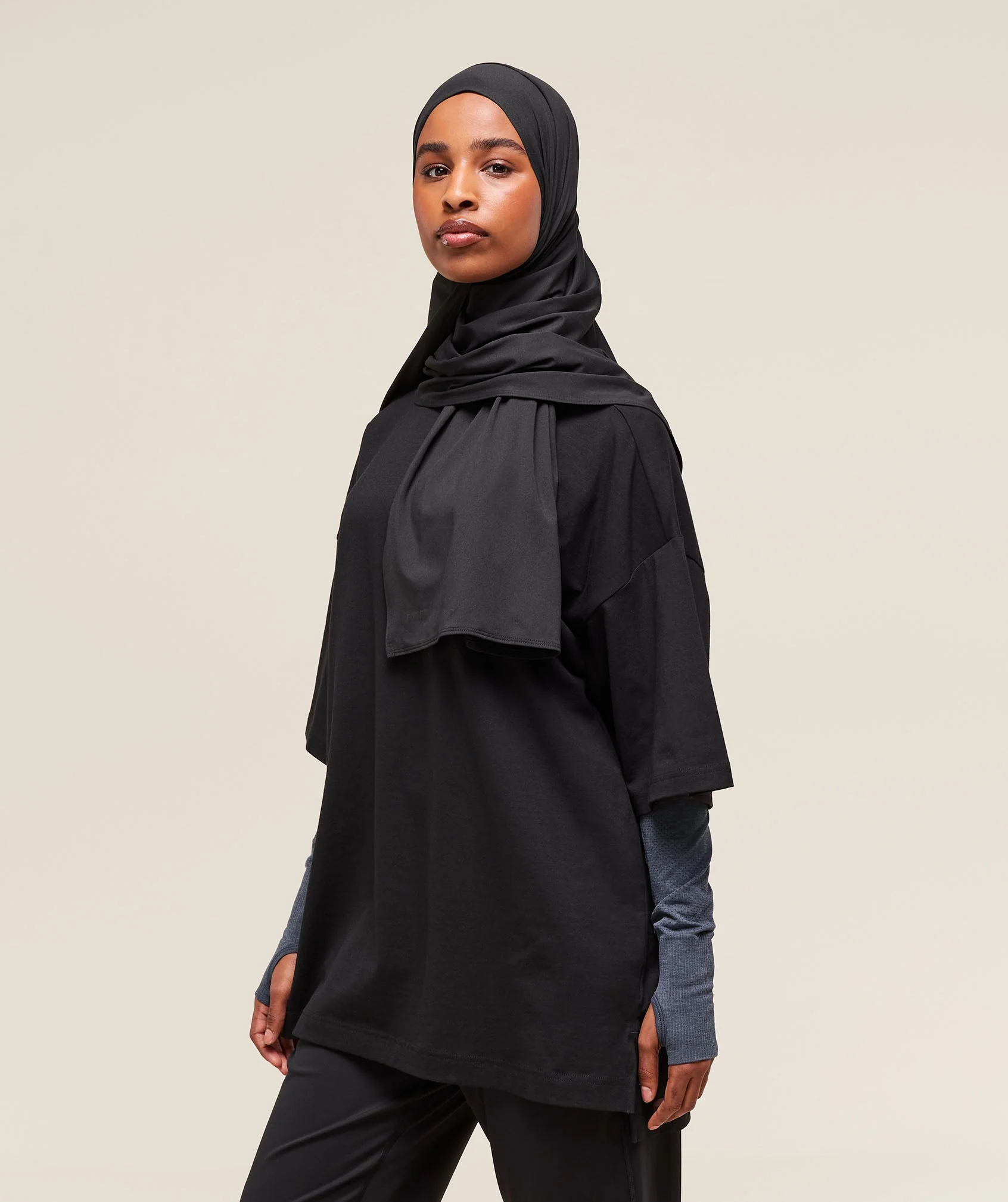 Gymshark Covered Longline Cotton T-Shirt - Black - Image 3