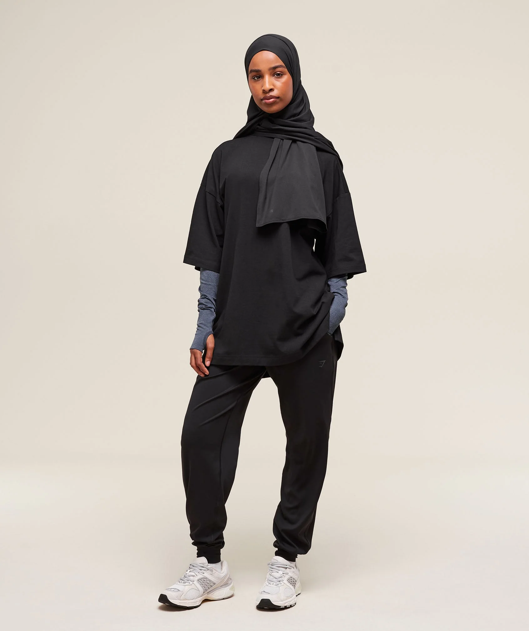 Gymshark Covered Longline Cotton T-Shirt - Black - Image 4