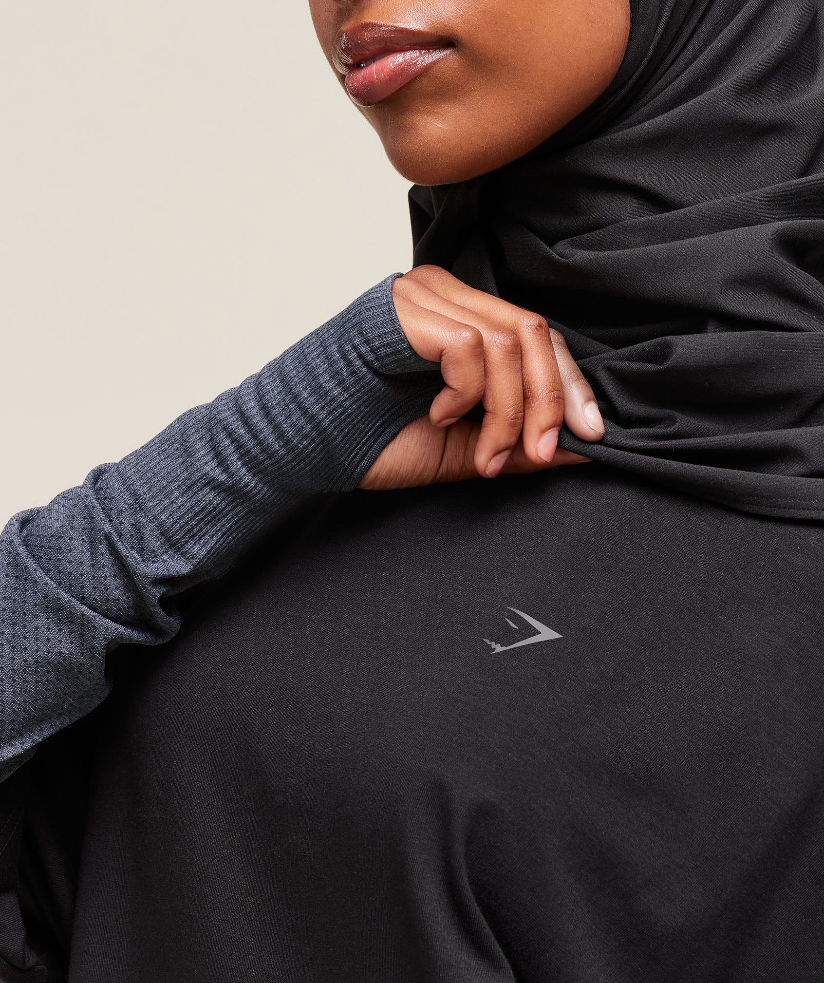 Gymshark Covered Longline Cotton T-Shirt - Black - Image 5