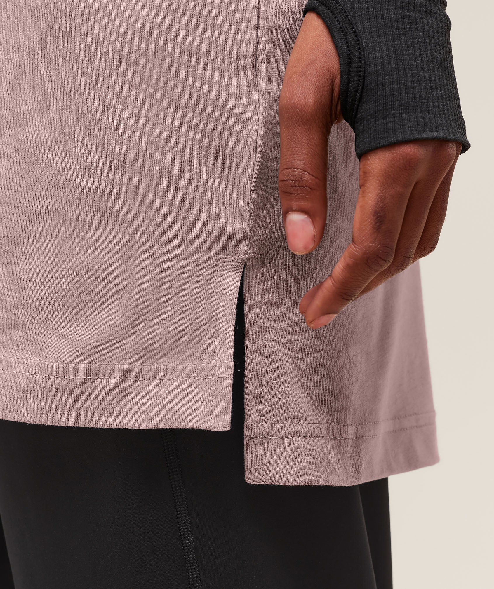 Gymshark Covered Longline Cotton T-Shirt - Washed Mauve - Image 6