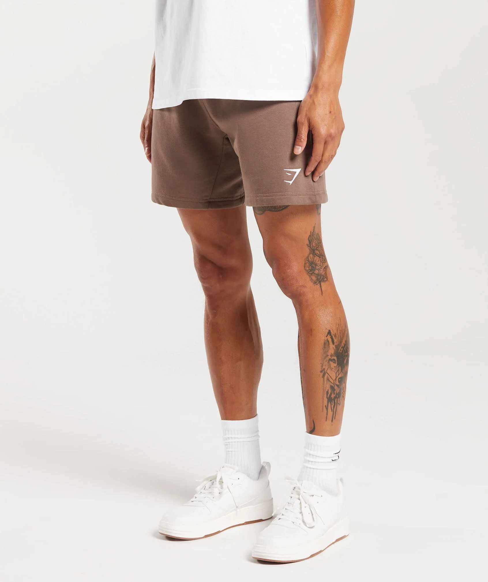 Gymshark Crest 7" Shorts - Truffle Brown - Image 3