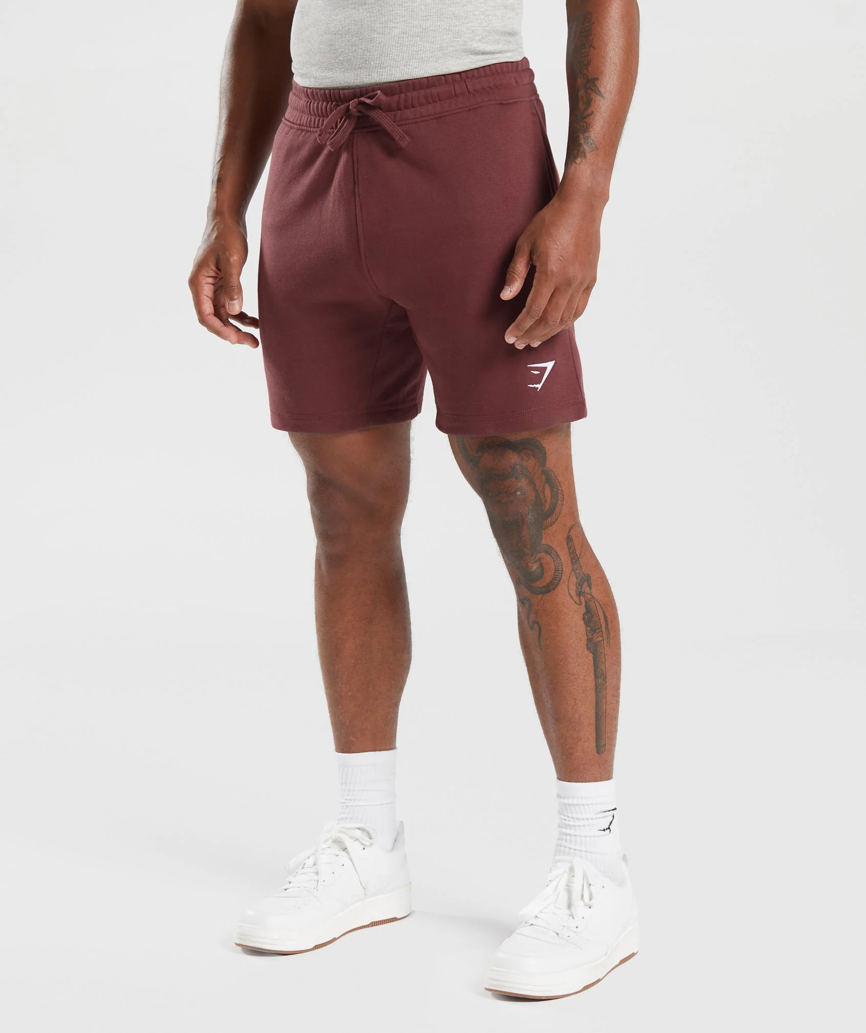 Gymshark Crest 7" Shorts - Washed Burgundy - Image 3