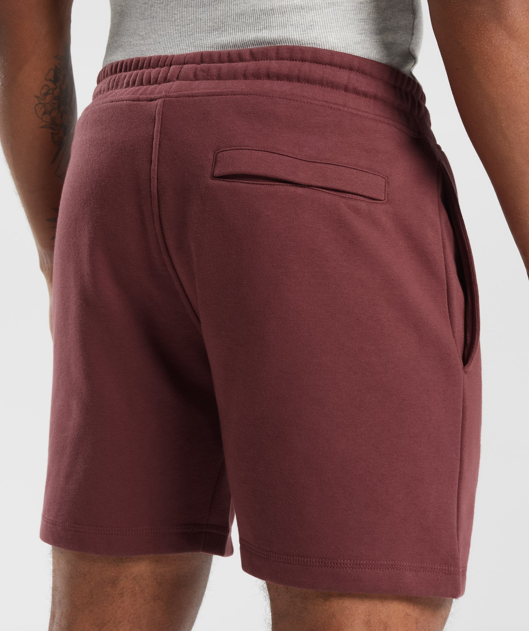 Gymshark Crest 7" Shorts - Washed Burgundy - Image 5