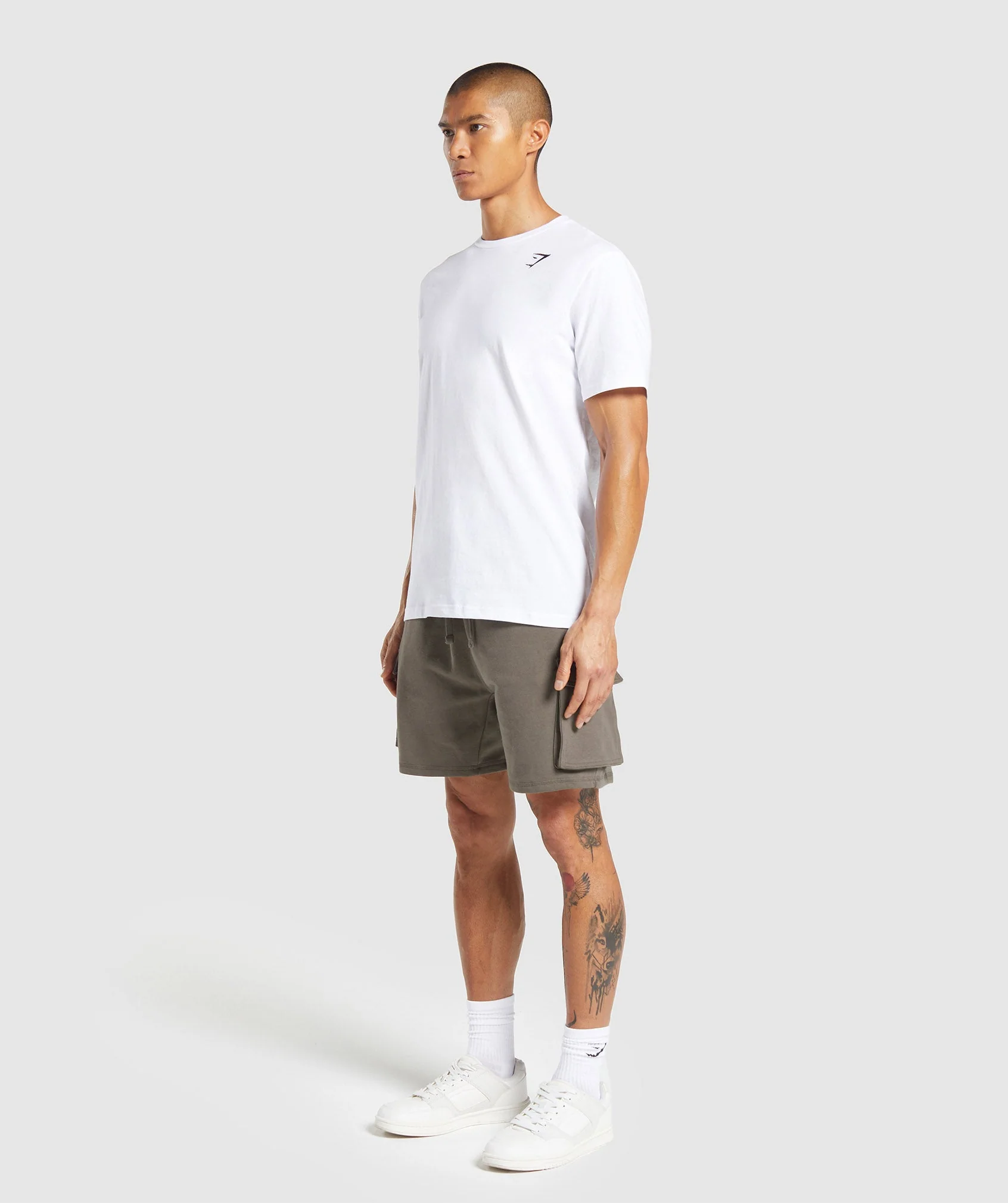 Gymshark Crest Cargo 7" Shorts - Camo Brown - Image 4