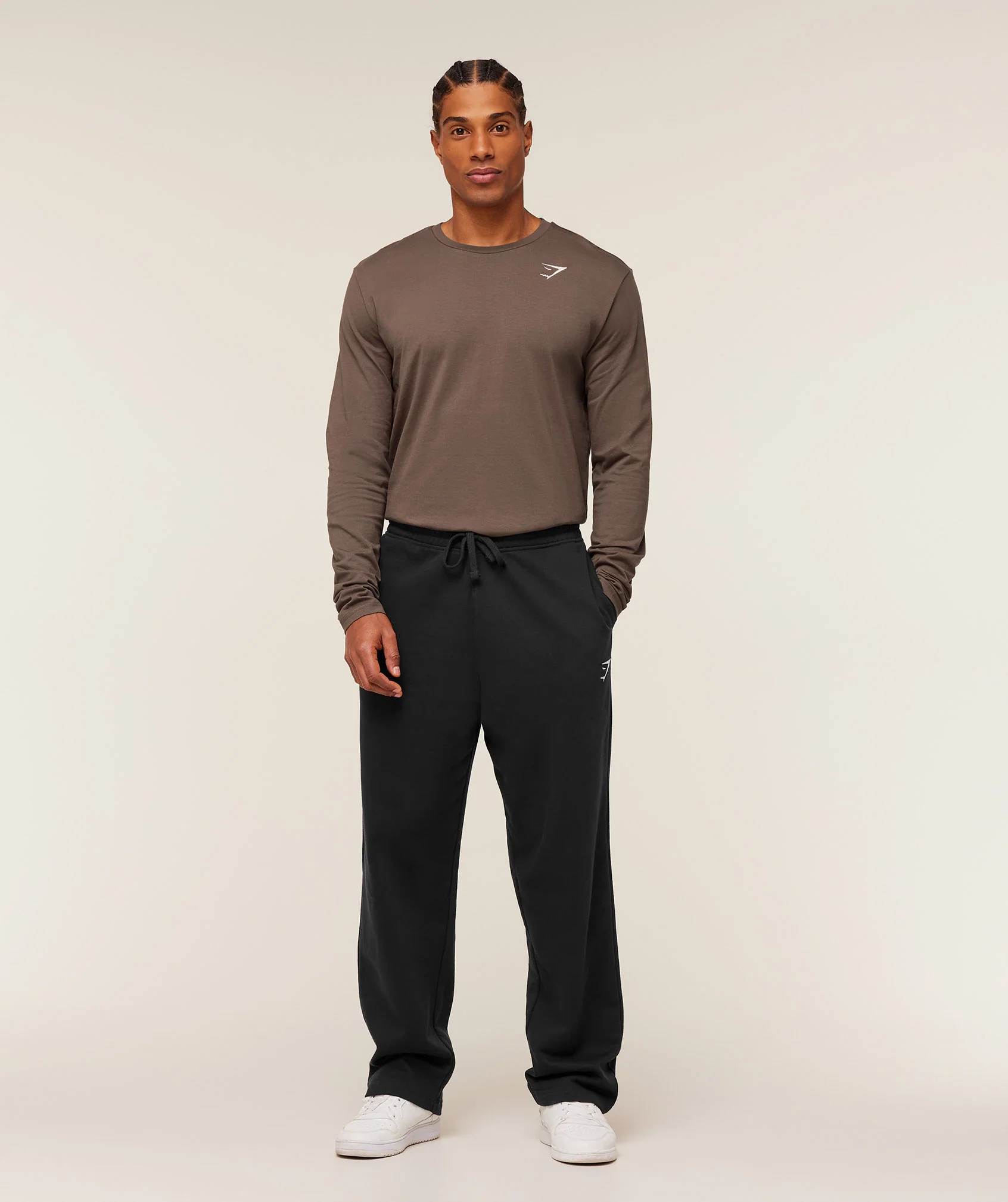 Gymshark Crest Long Sleeve T-Shirt - Soft Brown - Image 4