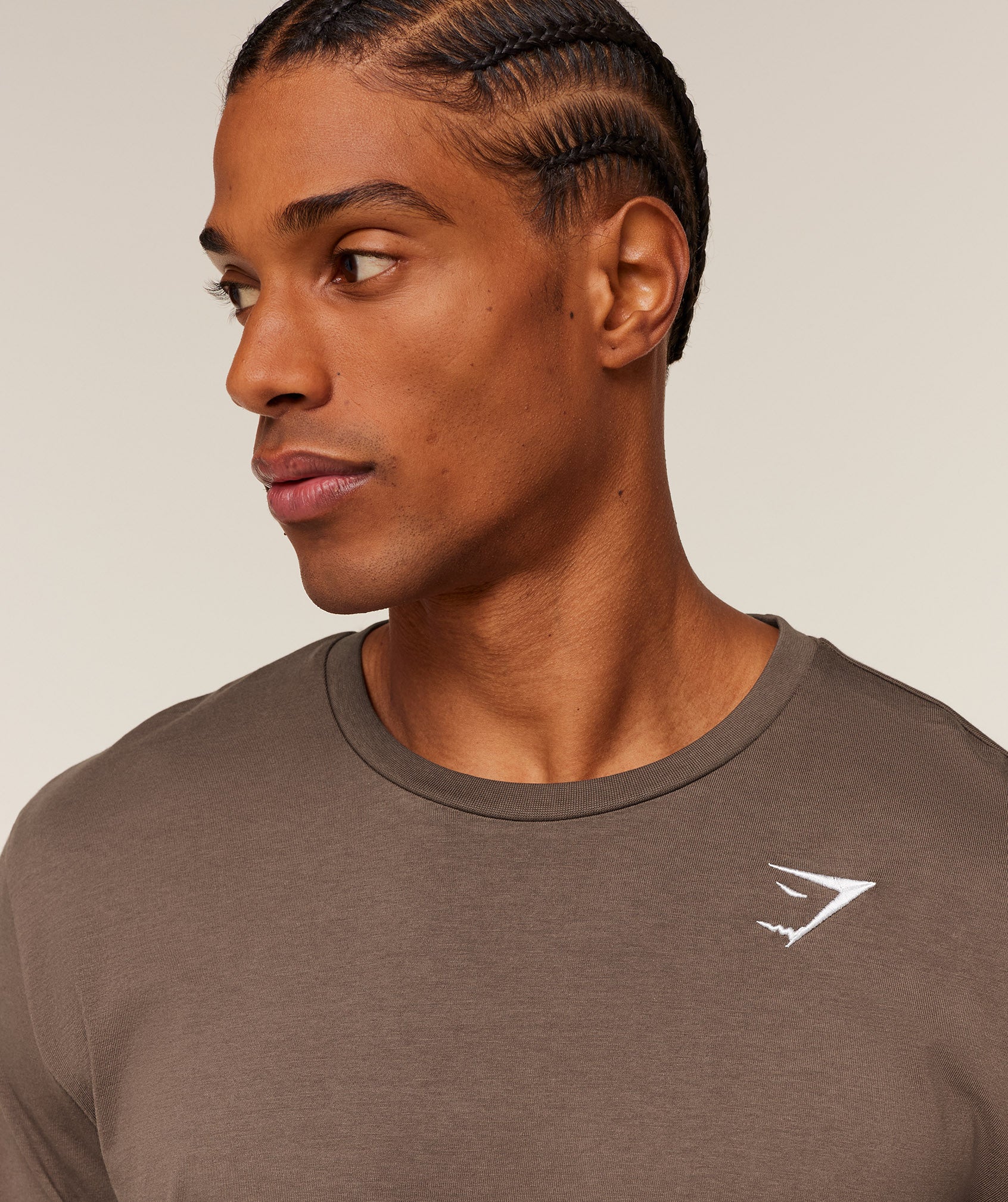 Gymshark Crest Long Sleeve T-Shirt - Soft Brown - Image 5
